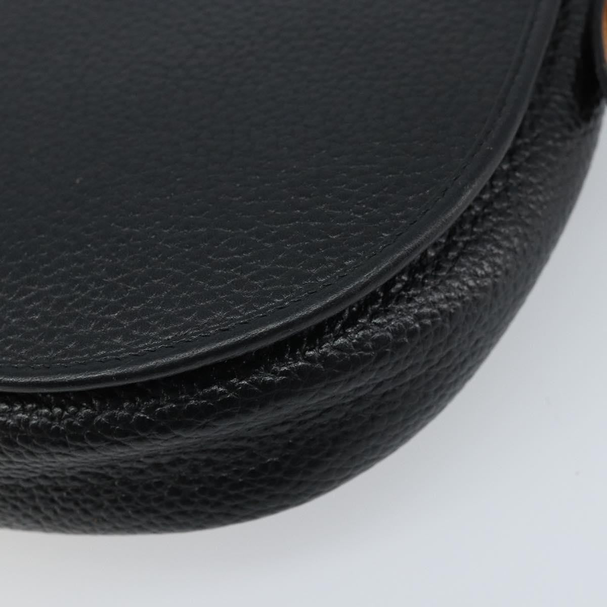 Christian Dior Vintage Cd Logo Leather Black Leather Shoulder Bag Bag (Pre-Owned)