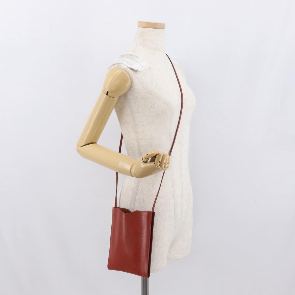Hermes Onimaitou Leather Burgundy Leather Shoulder Bag Bag (Pre-Owned)