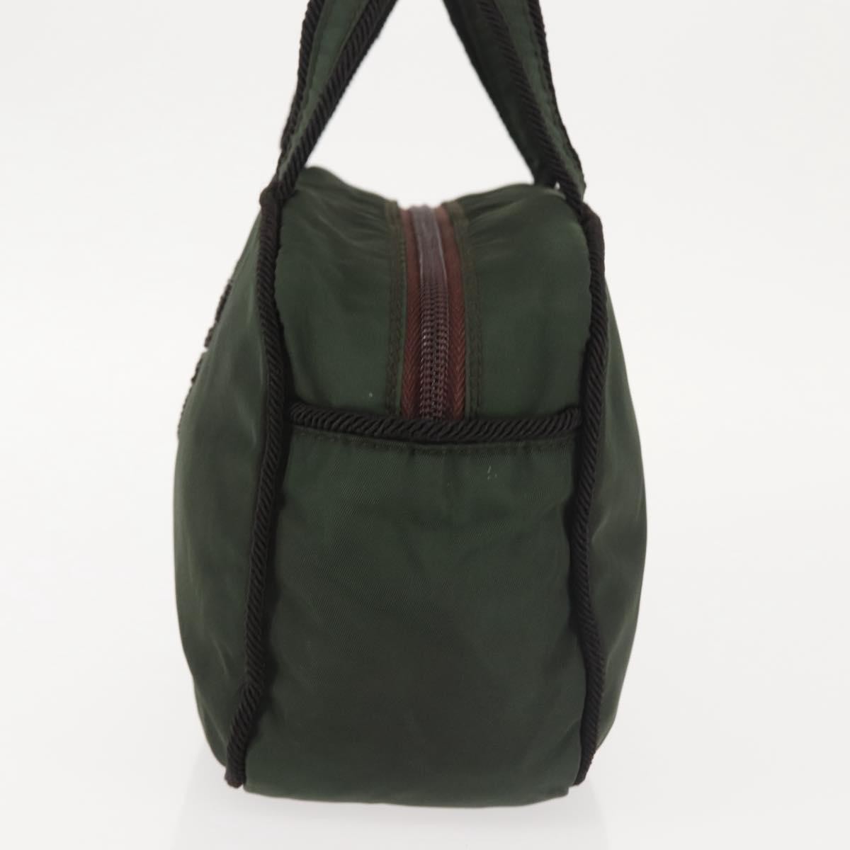 Prada Vintage Tessuto Khaki Nylon Handbag (Pre-Owned)