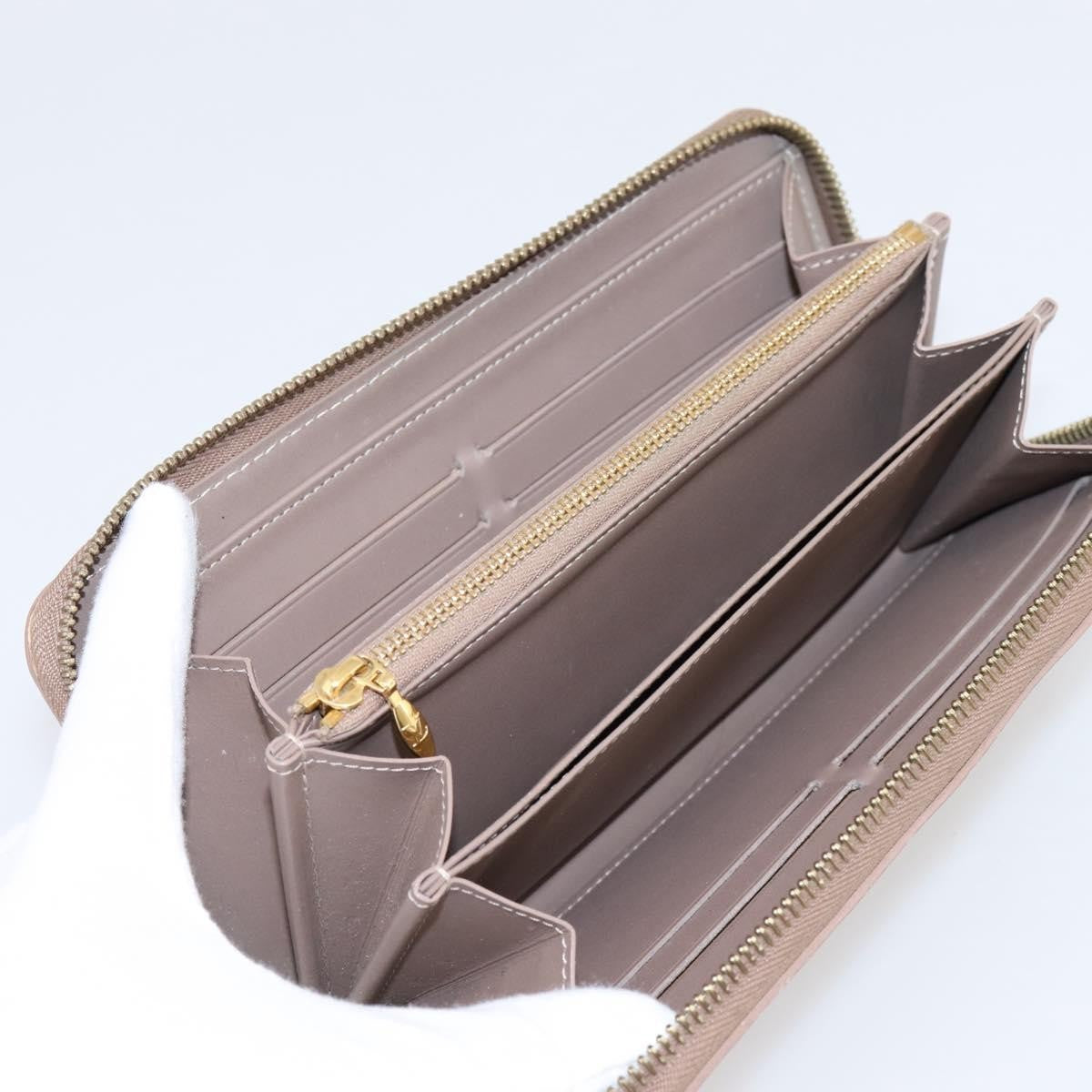 Louis Vuitton Zippy Monogram Vernis Beige Patent_Leather Wallets Accessory (Pre-Owned)