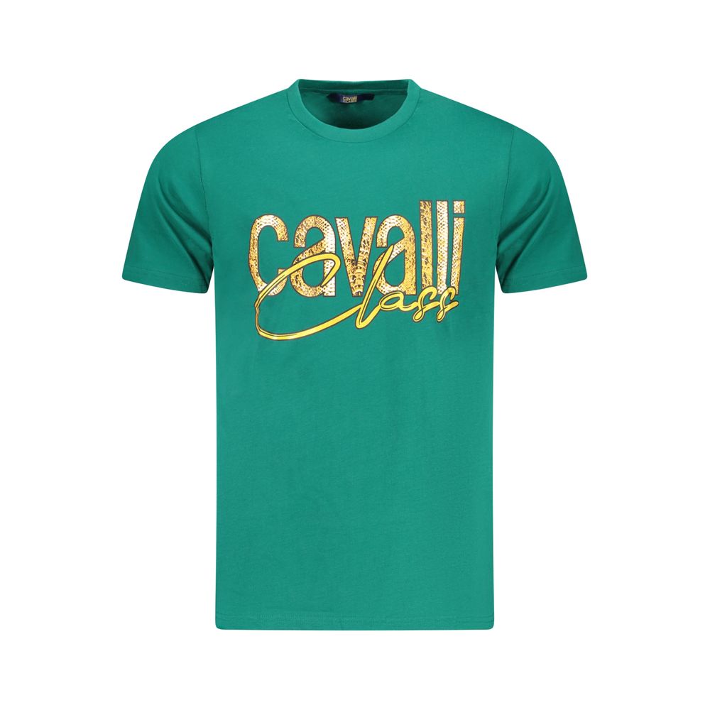 Cavalli Class Green Cotton Men Men's T-Shirt