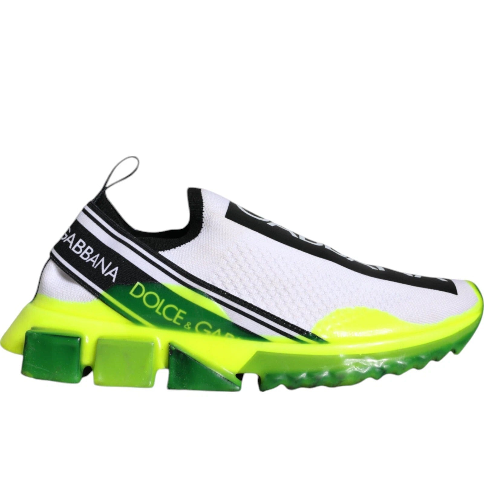 Dolce & Gabbana White Yellow Slip On Sorrento Sneakers Women's Shoes (Pre-Owned)