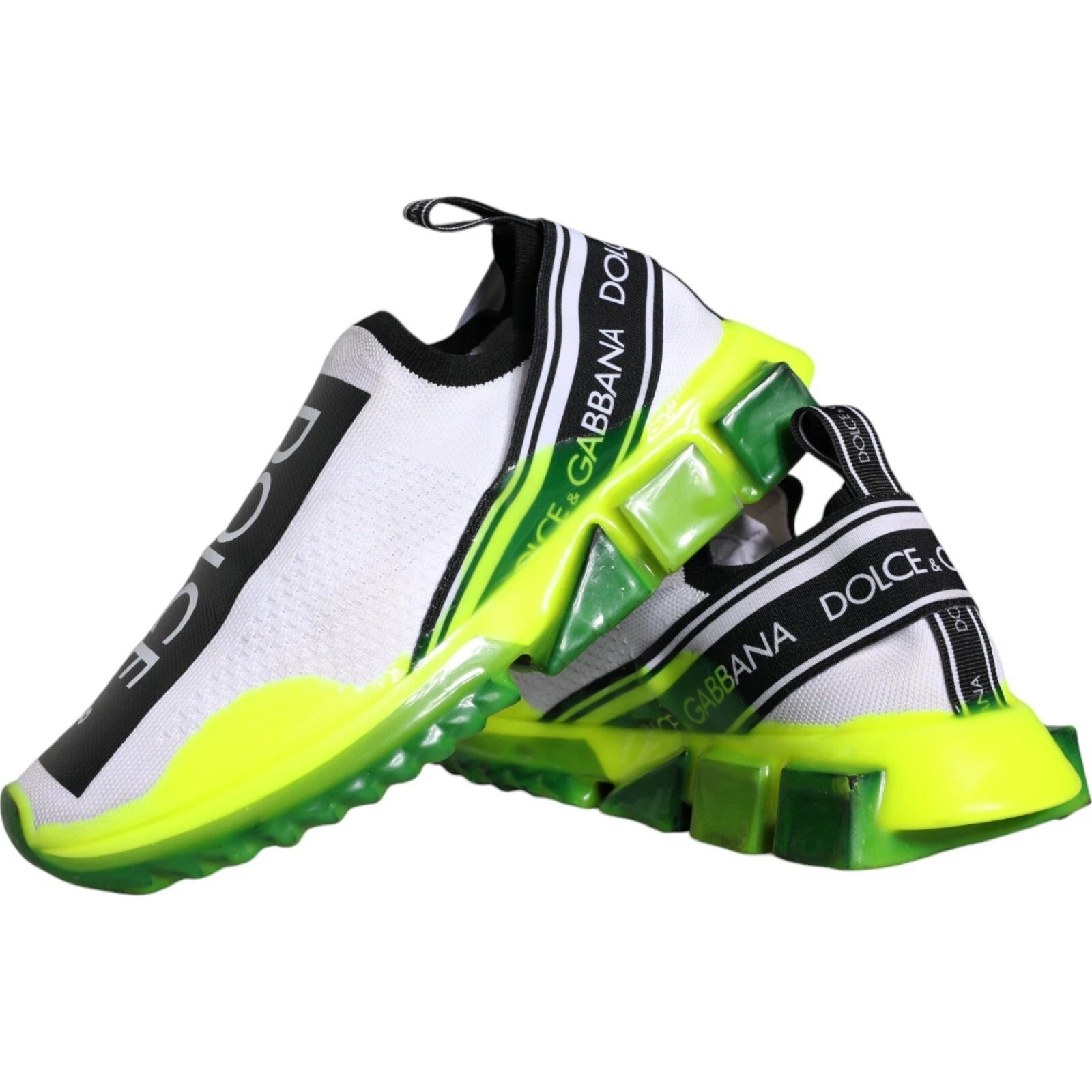 Dolce & Gabbana White Yellow Slip On Sorrento Sneakers Women's Shoes (Pre-Owned)