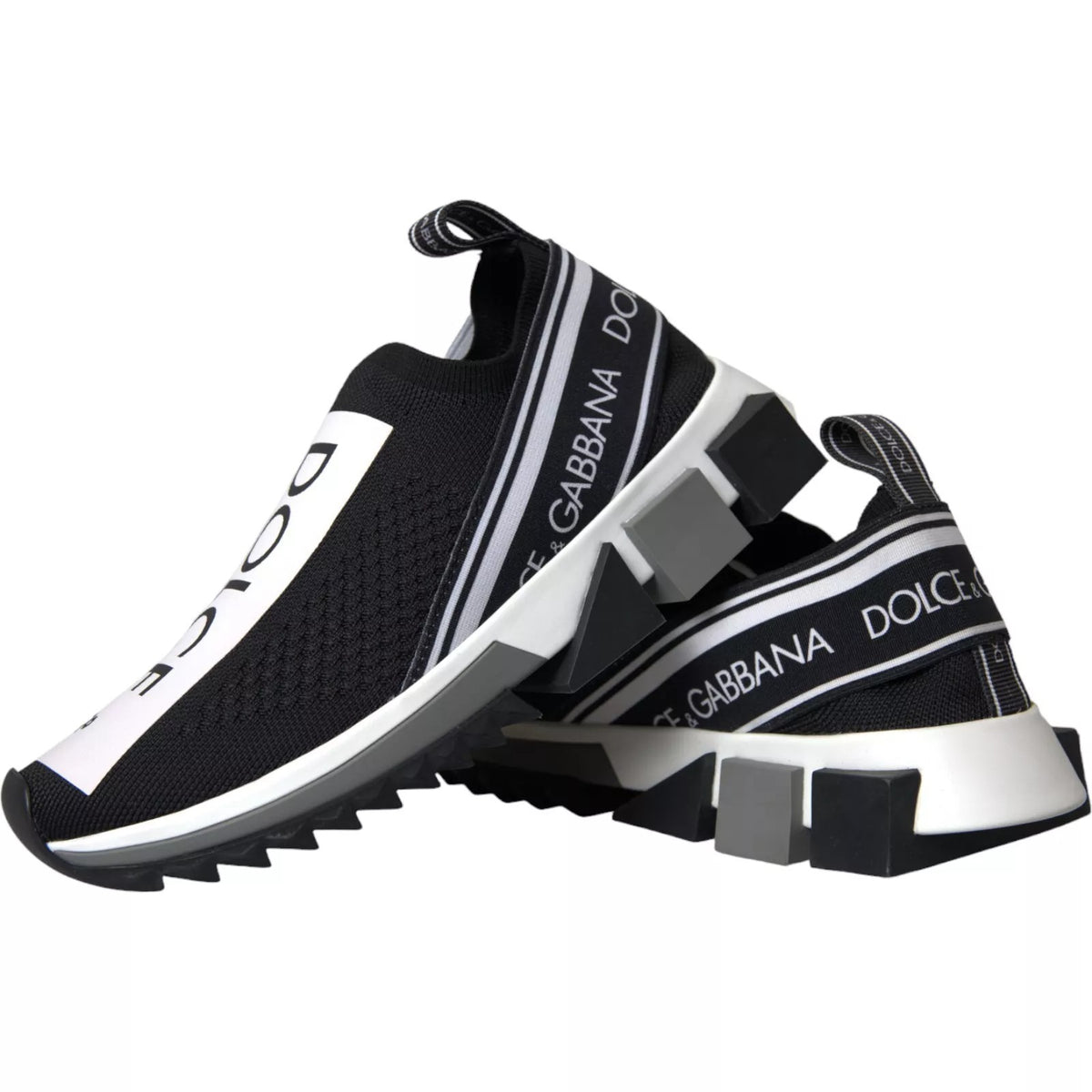 Dolce & Gabbana Black White Slip On Sorrento Sneakers Women's Shoes