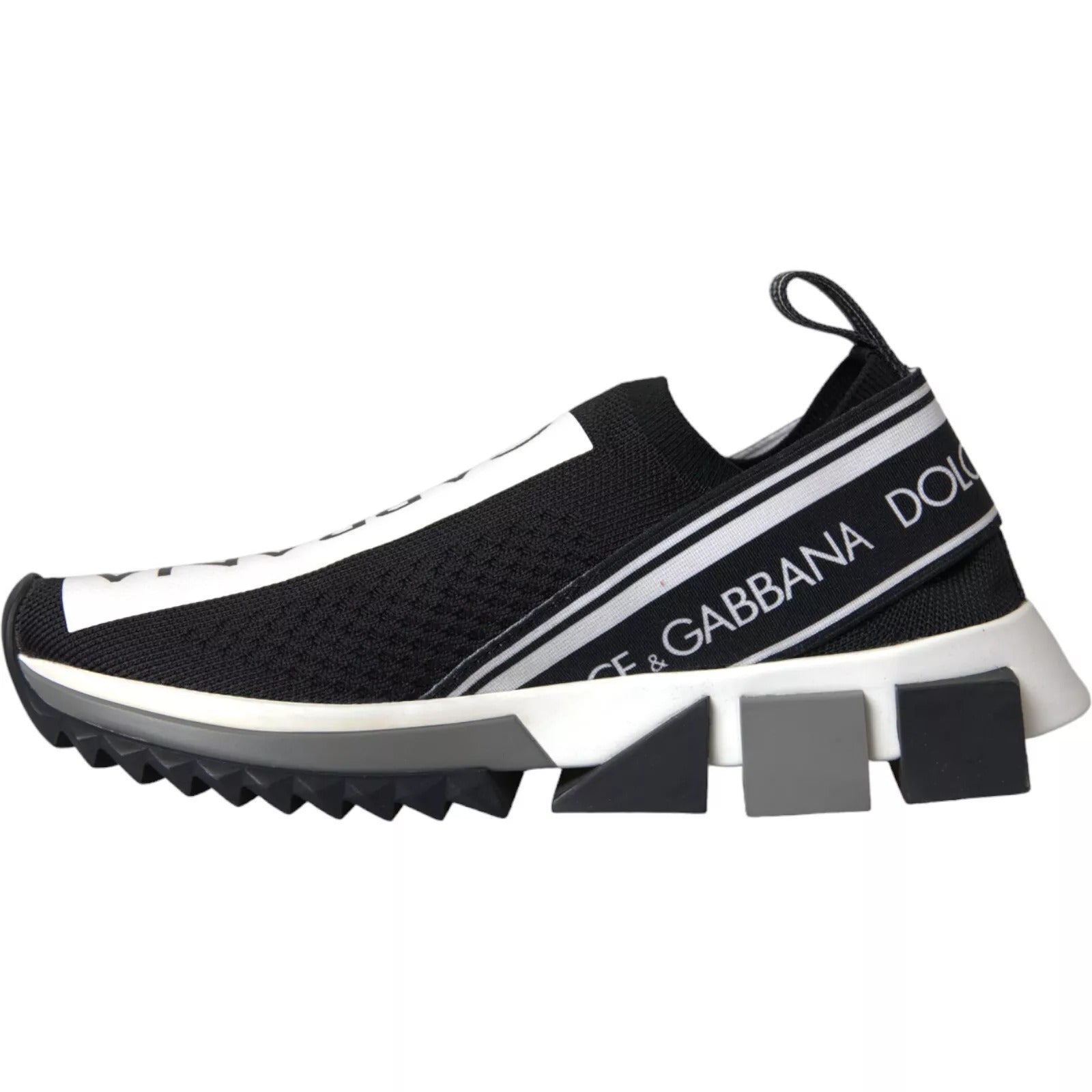Dolce & Gabbana Black White Slip On Sorrento Sneakers Men's Shoes
