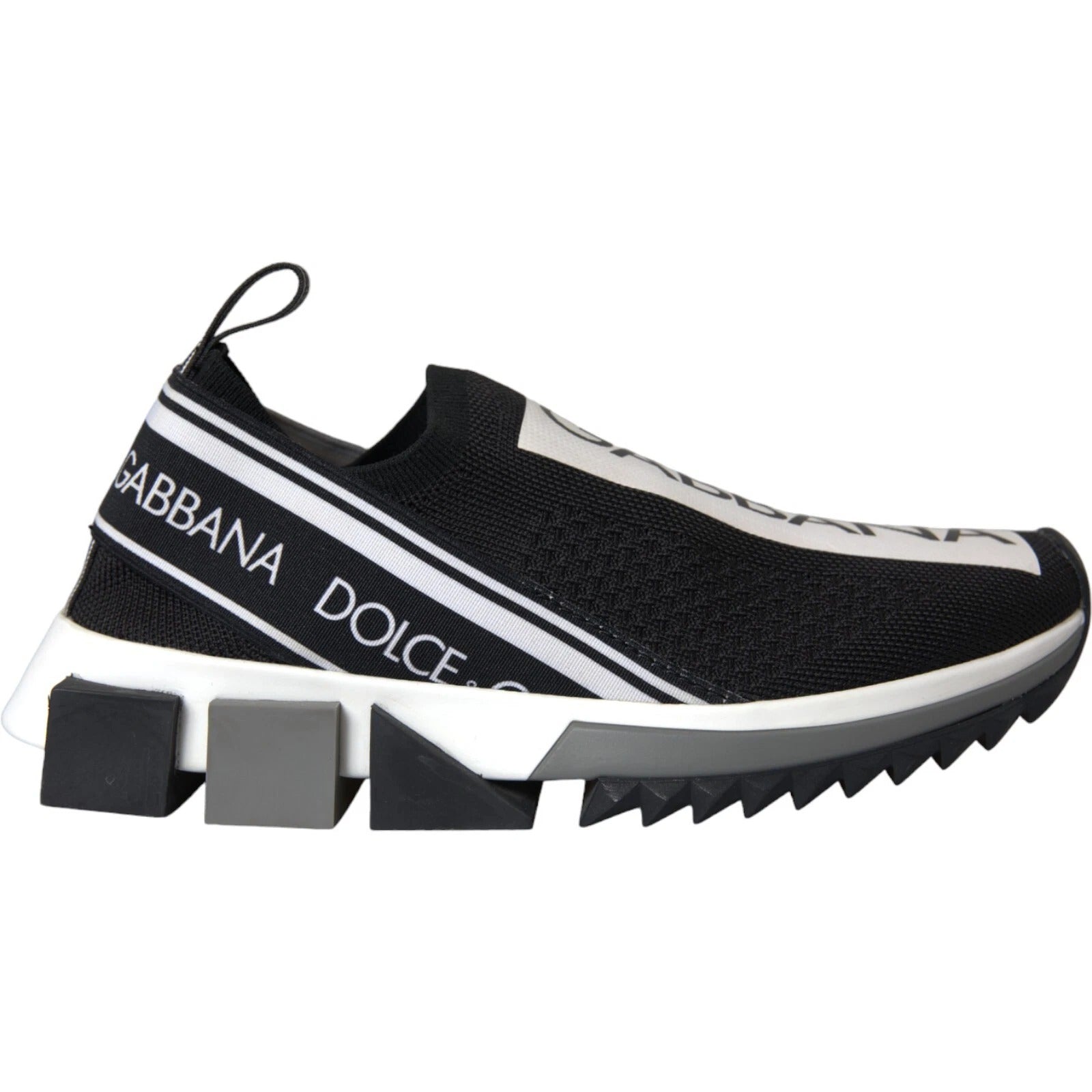 Dolce & Gabbana Black White Slip On Sorrento Sneakers Men's Shoes