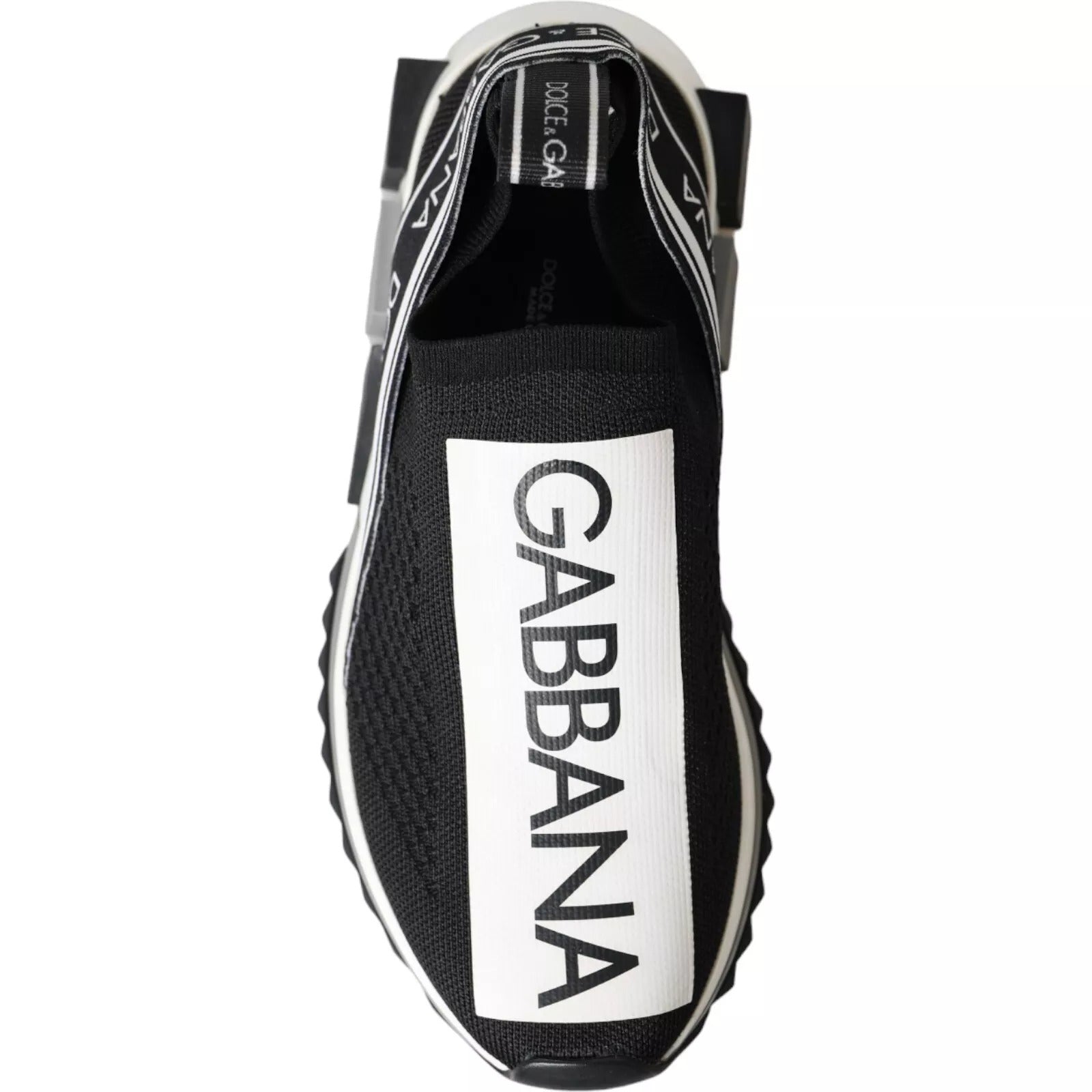 Dolce & Gabbana Black White Slip On Sorrento Sneakers Men's Shoes