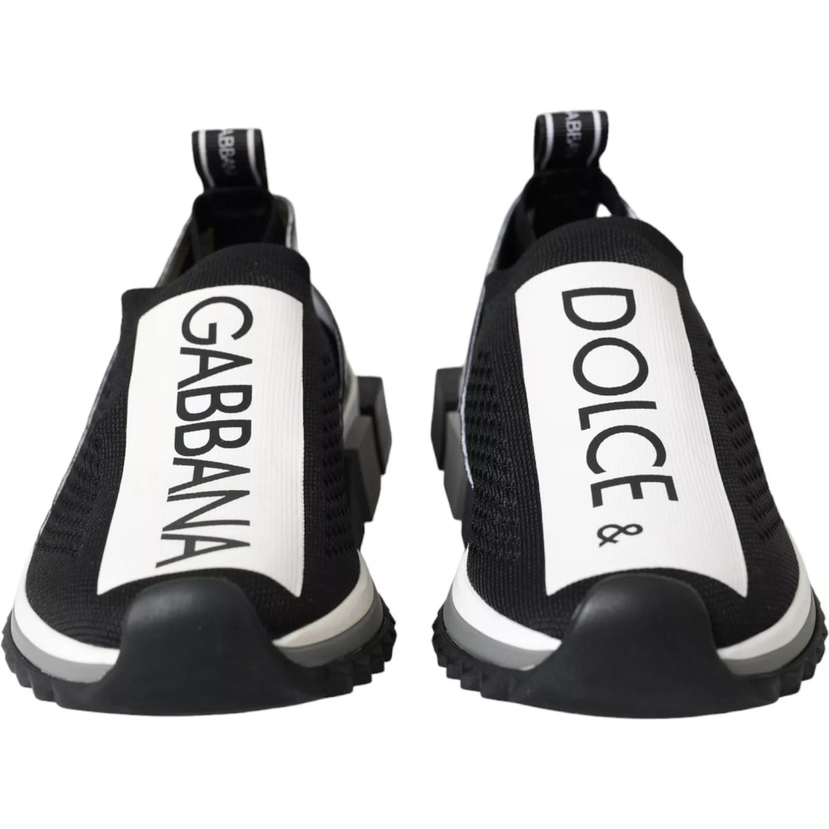 Dolce & Gabbana Black White Slip On Sorrento Sneakers Men's Shoes