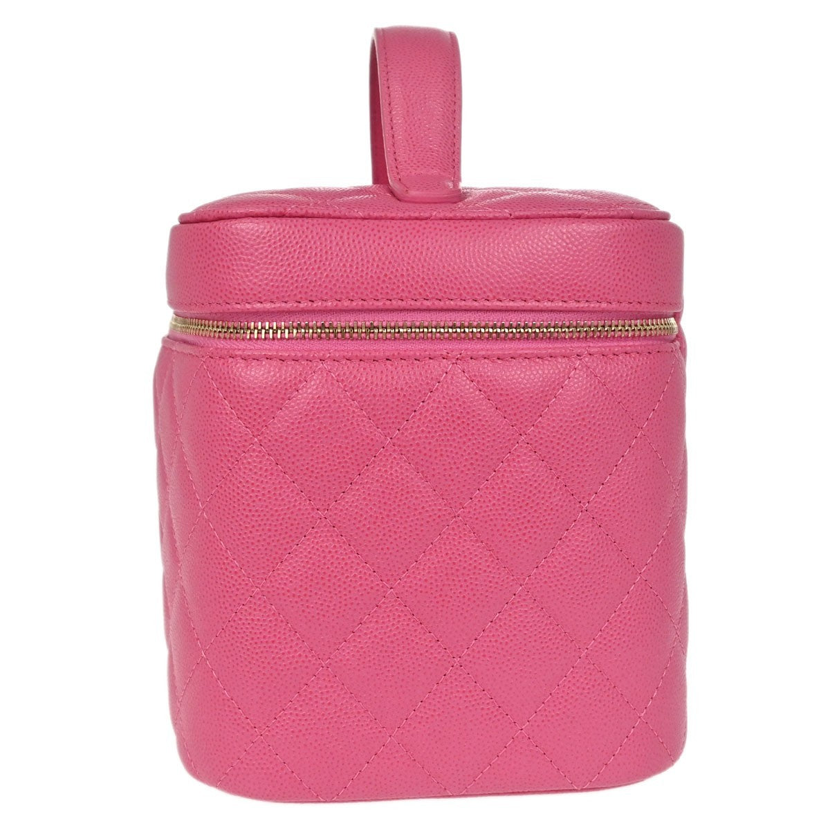 Chanel Vintage Timeless Cosmetic Case Caviar Pink Leather Handbag (Pre-Owned)