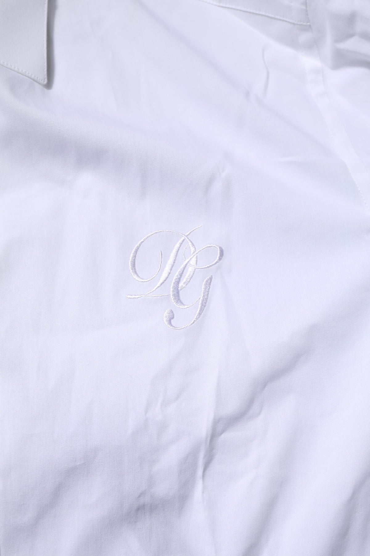 Dolce & Gabbana White Cotton GOLD Long Sleeves Formal Men's Shirt (Pre-Owned)