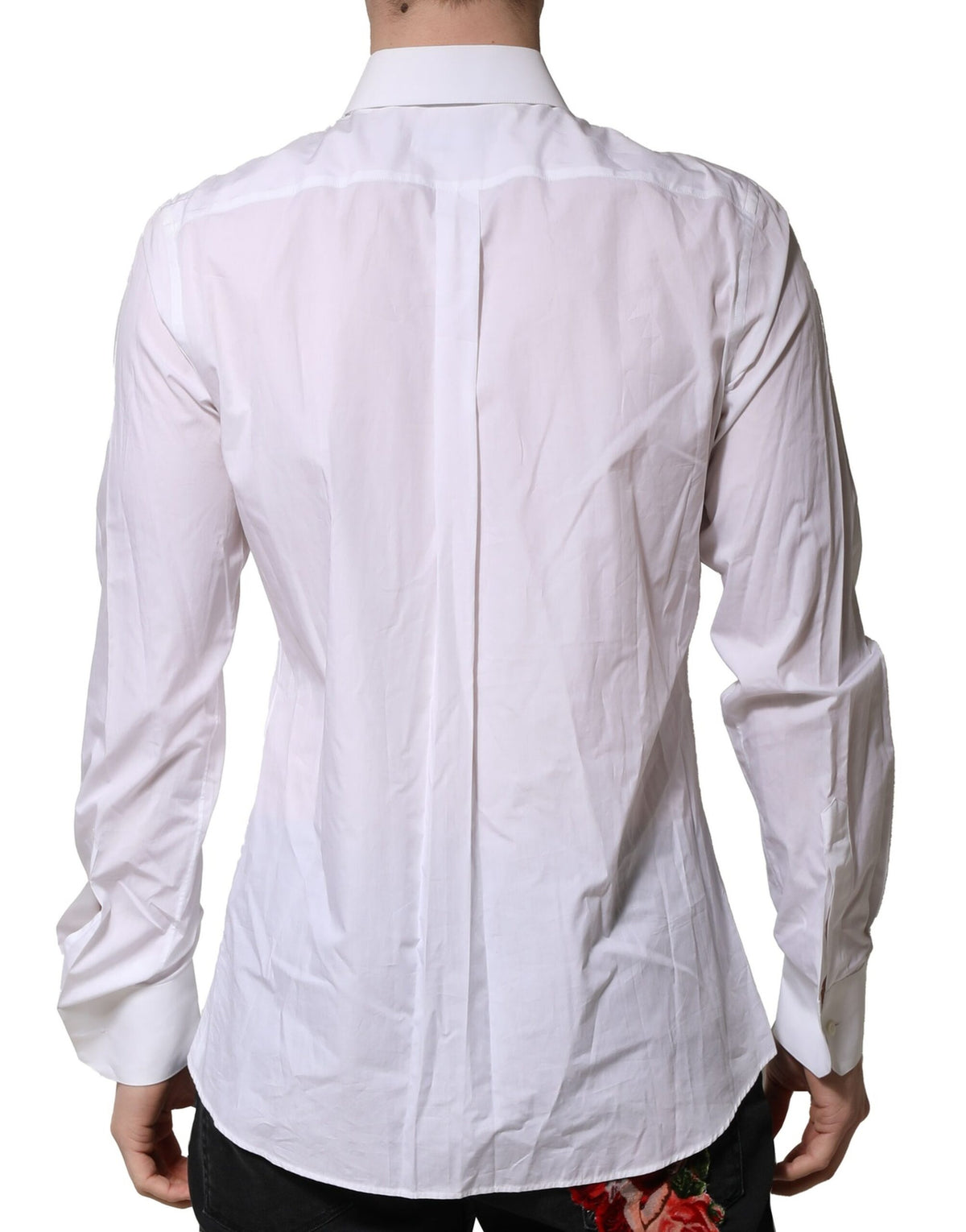 Dolce & Gabbana White Cotton MARTINI Long Sleeve Formal Men's Shirt (Pre-Owned)