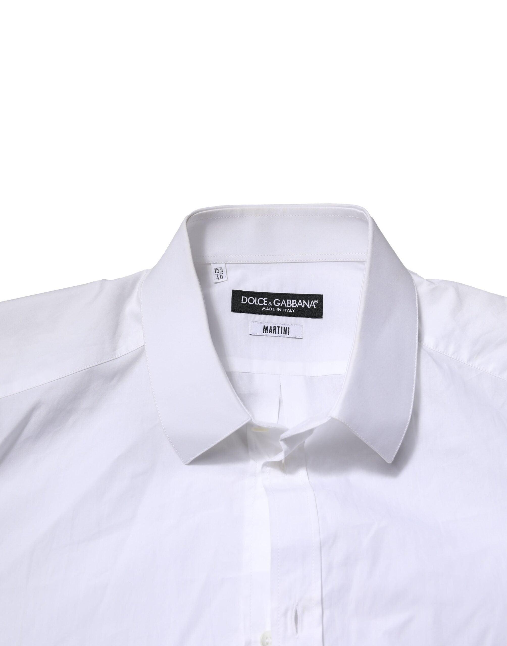 Dolce & Gabbana White Cotton MARTINI Long Sleeve Formal Men's Shirt (Pre-Owned)