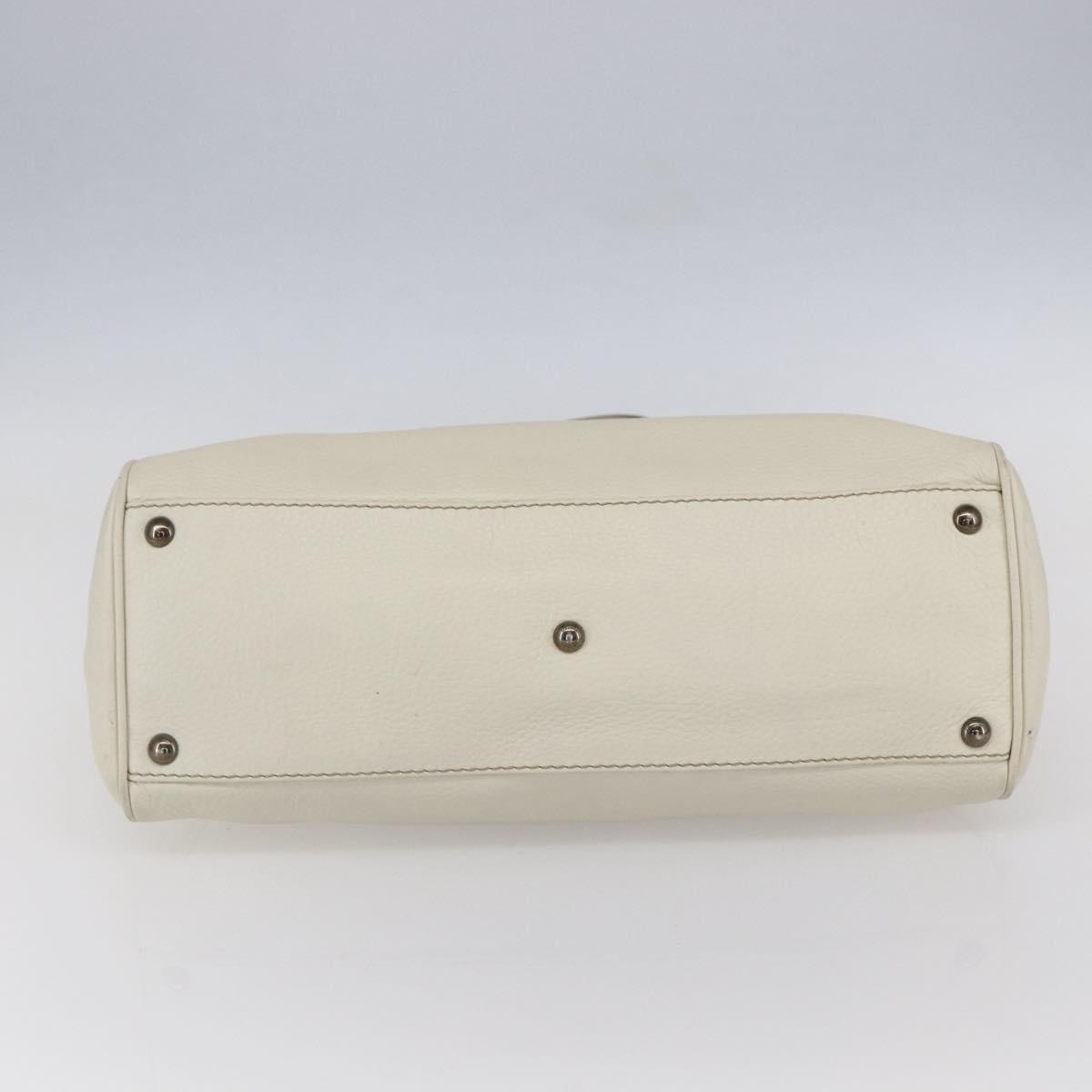 Salvatore Ferragamo Vintage Leather White Leather Tote Bag Bag (Pre-Owned)