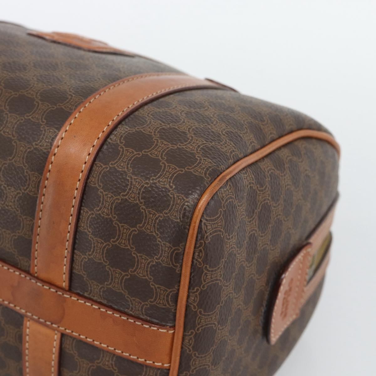 Celine Boston Macadam Canvas Brown Pvc Travel Bag Bag (Pre-Owned)