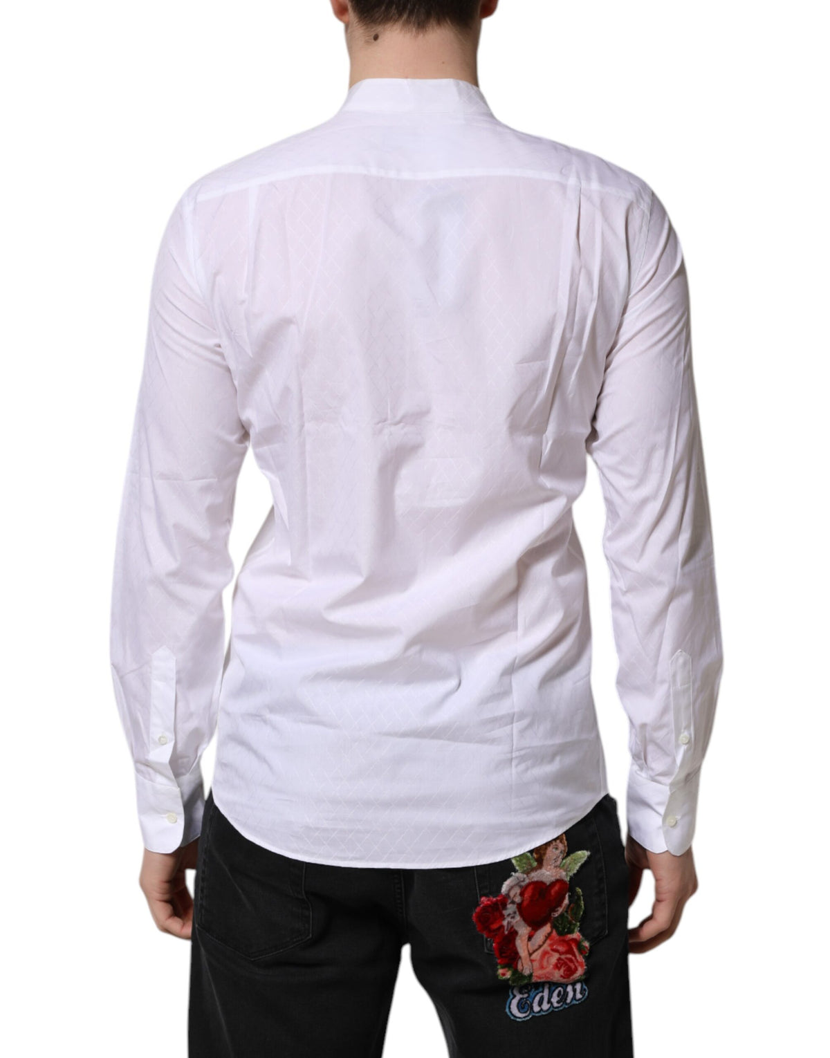 Dolce & Gabbana White Cotton Slim Long Sleeves Formal Men's Shirt