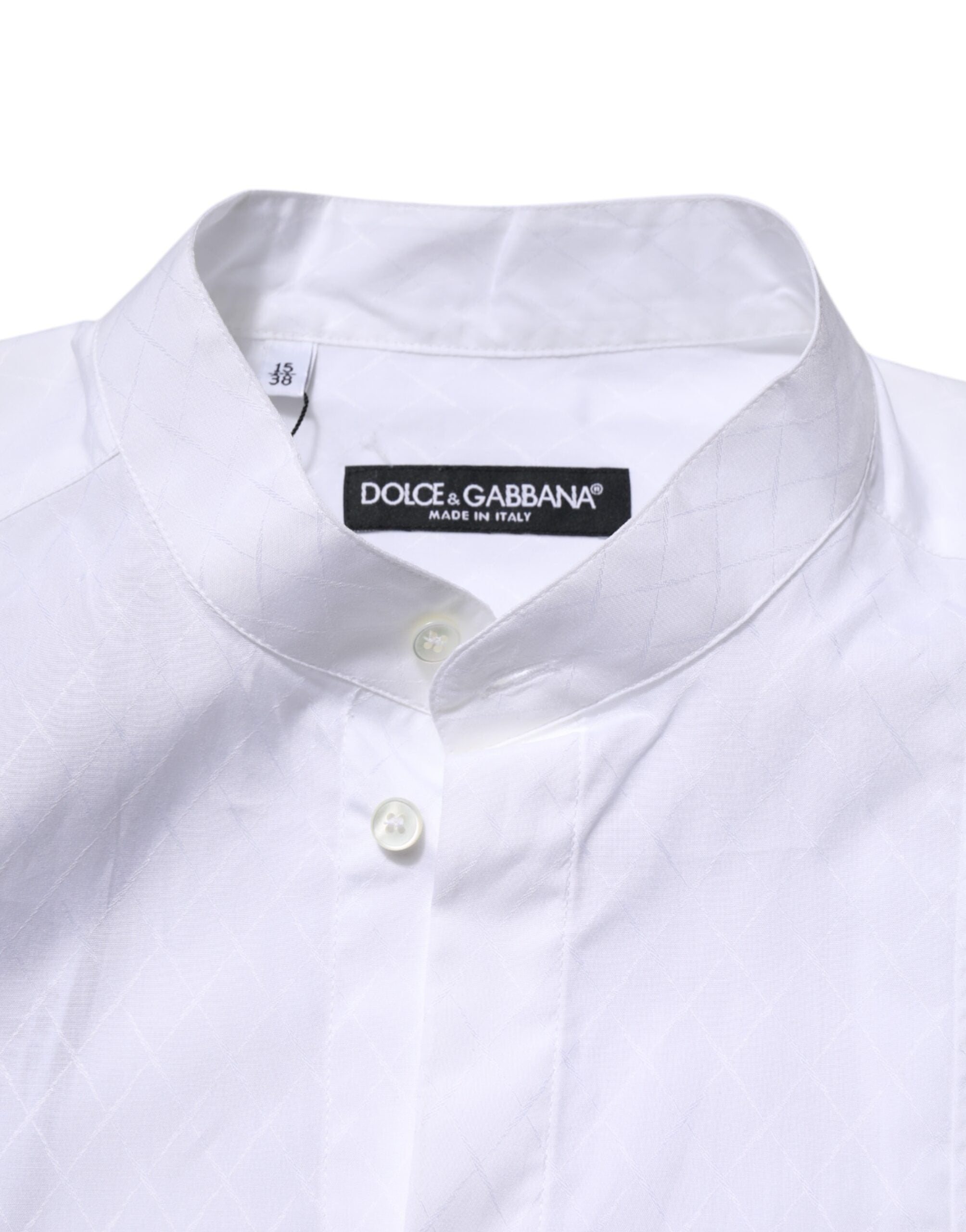 Dolce & Gabbana White Cotton Slim Long Sleeves Formal Men's Shirt