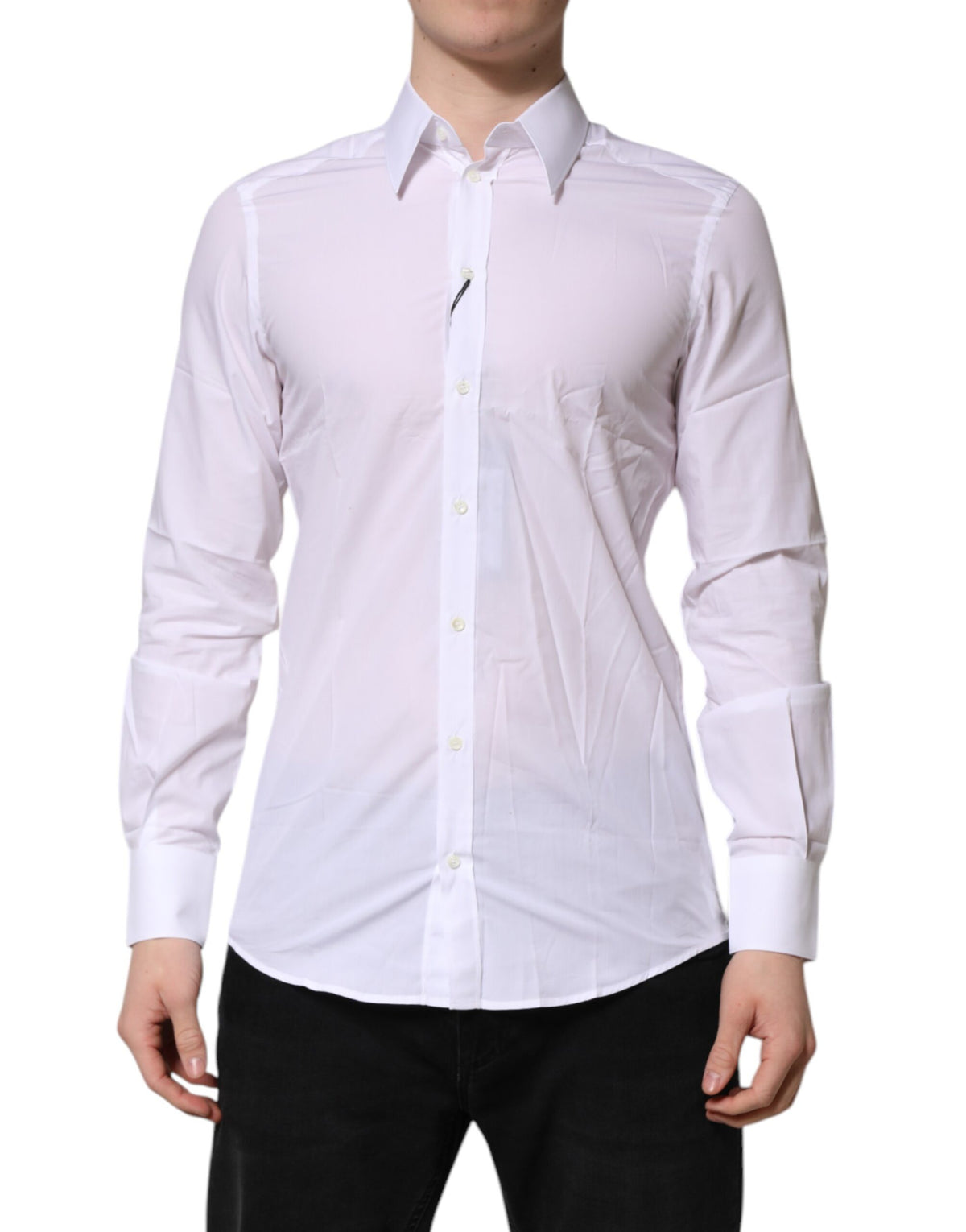 Dolce & Gabbana White MARTINI Long Sleeves Dress Formal Men's Shirt (Pre-Owned)