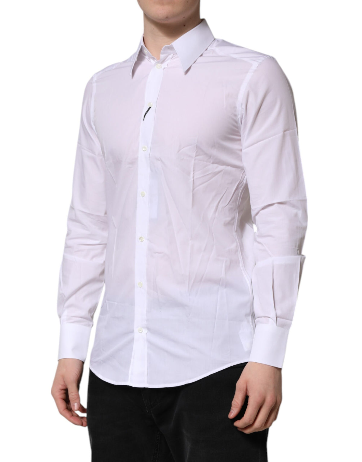Dolce & Gabbana White MARTINI Long Sleeves Dress Formal Men's Shirt (Pre-Owned)