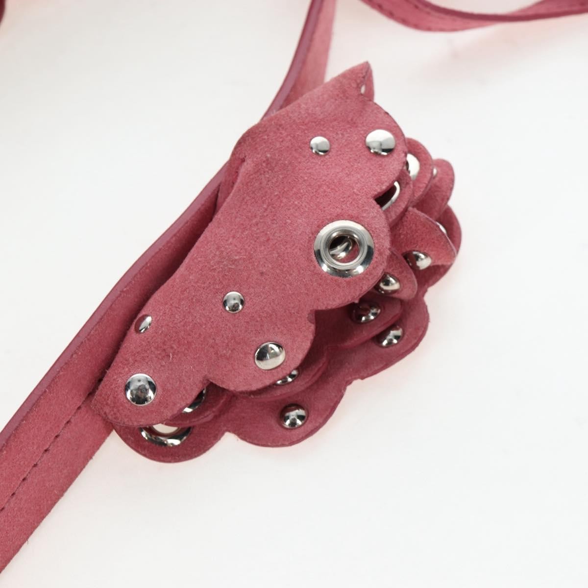 Miu Miu Convertible Bucket Leather With Applique Pink Suede Handbag (Pre-Owned)