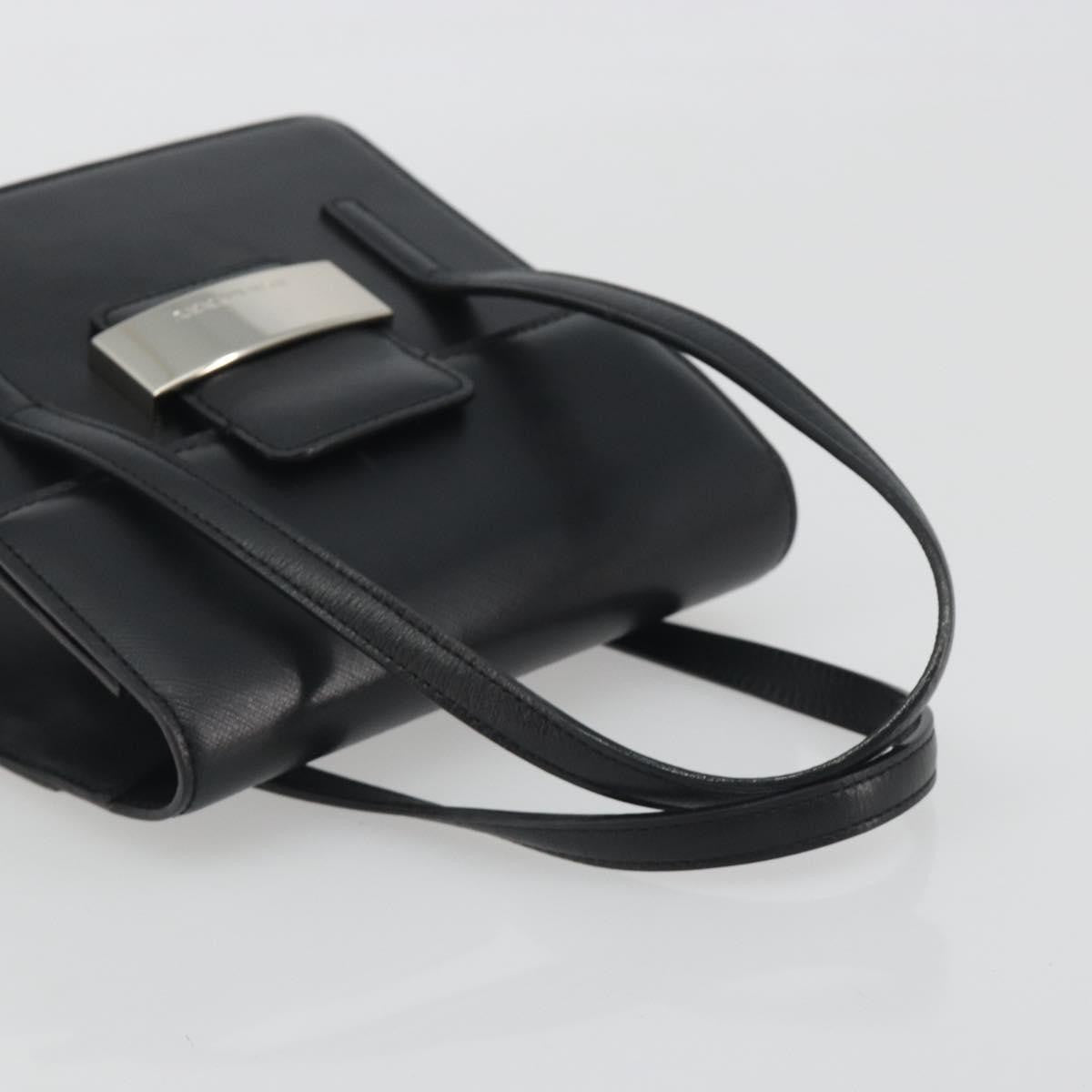 Burberry Vintage Leather Black Leather Handbag (Pre-Owned)