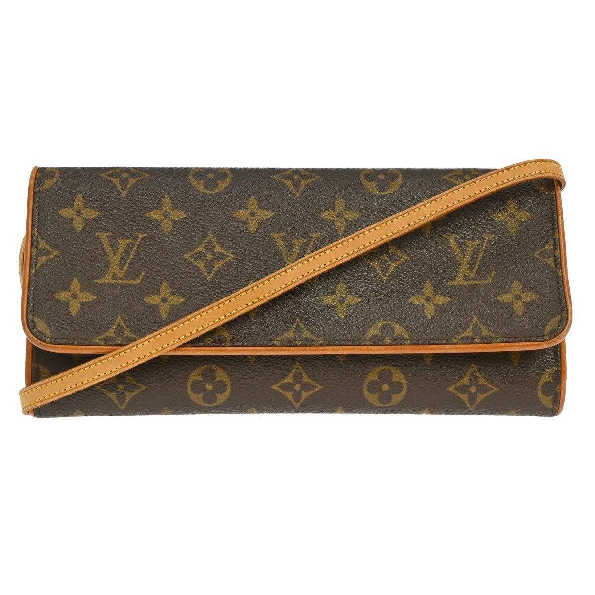Louis Vuitton Twin Monogram Brown Canvas Clutche & Pouche Bag (Pre-Owned)