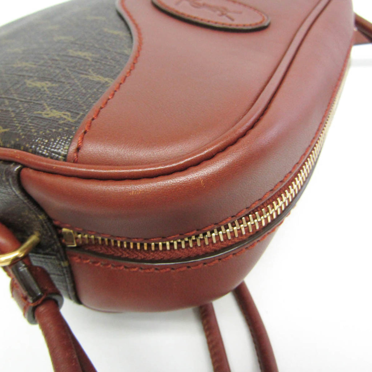 Saint Laurent Le Monogramme Coeur Monogram All Over Coated Canvas And Leather Brown Leather Clutche & Pouche Bag (Pre-Owned)