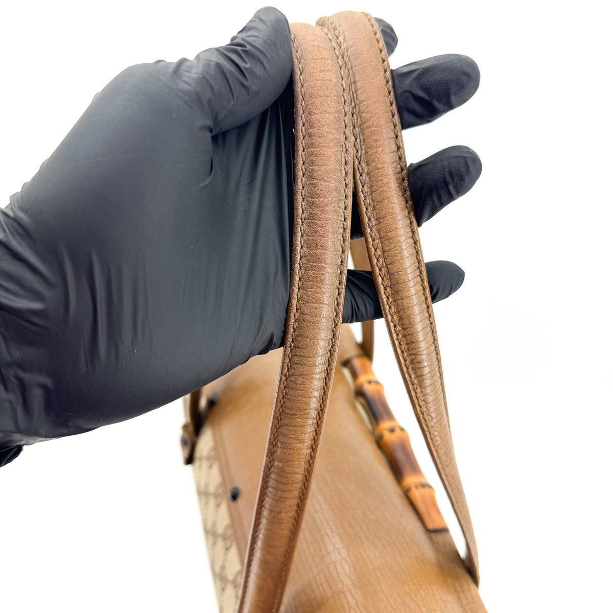 Gucci Bamboo Bullet Gg Canvas Brown Canvas Handbag (Pre-Owned)