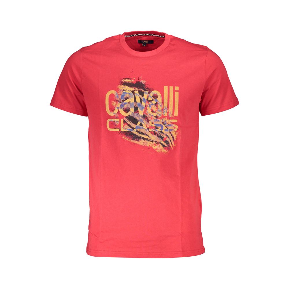 Cavalli Class Rosso Cotton Men Men's T-Shirt