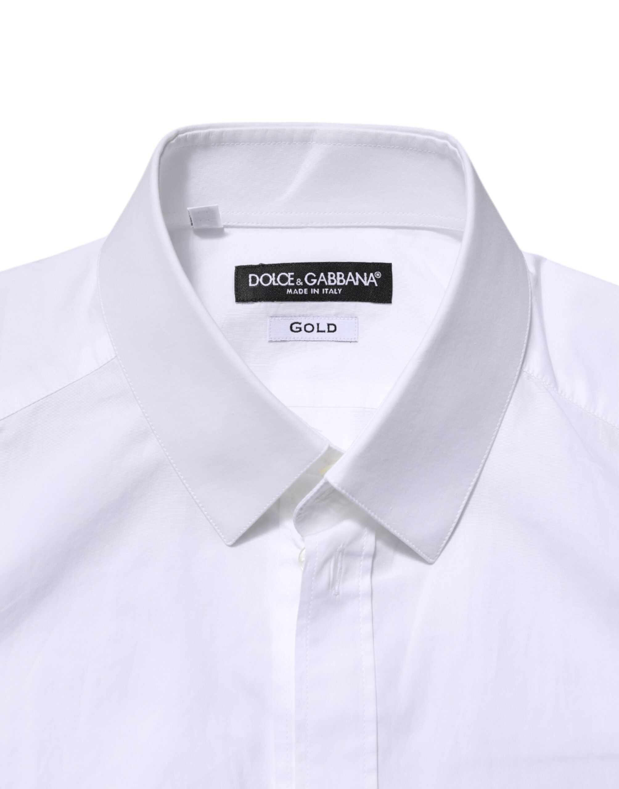 Dolce & Gabbana White GOLD Long Sleeves Dress Men Formal Men's Shirt