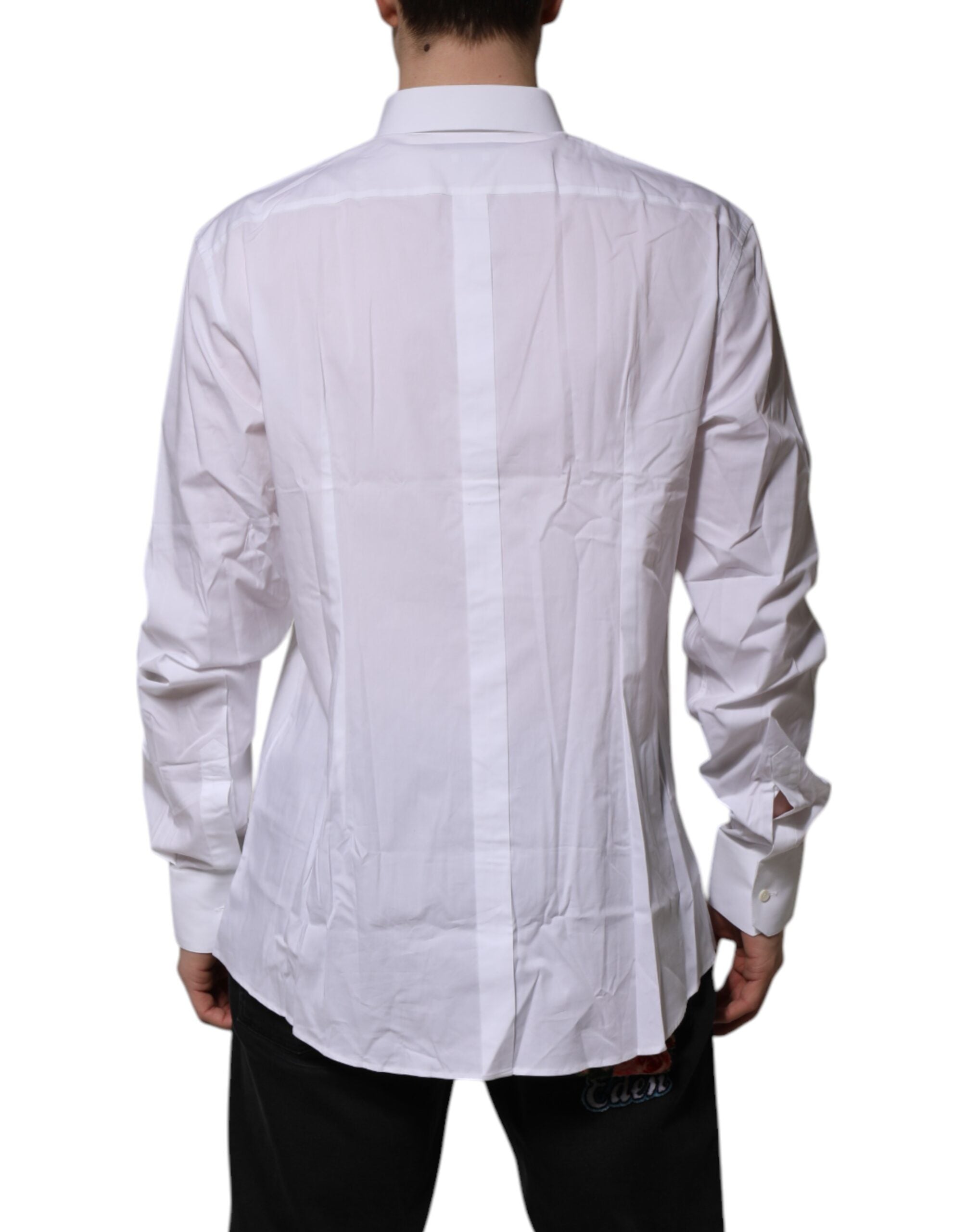 Dolce & Gabbana White GOLD Long Sleeve Dress Formal Men's Shirt (Pre-Owned)