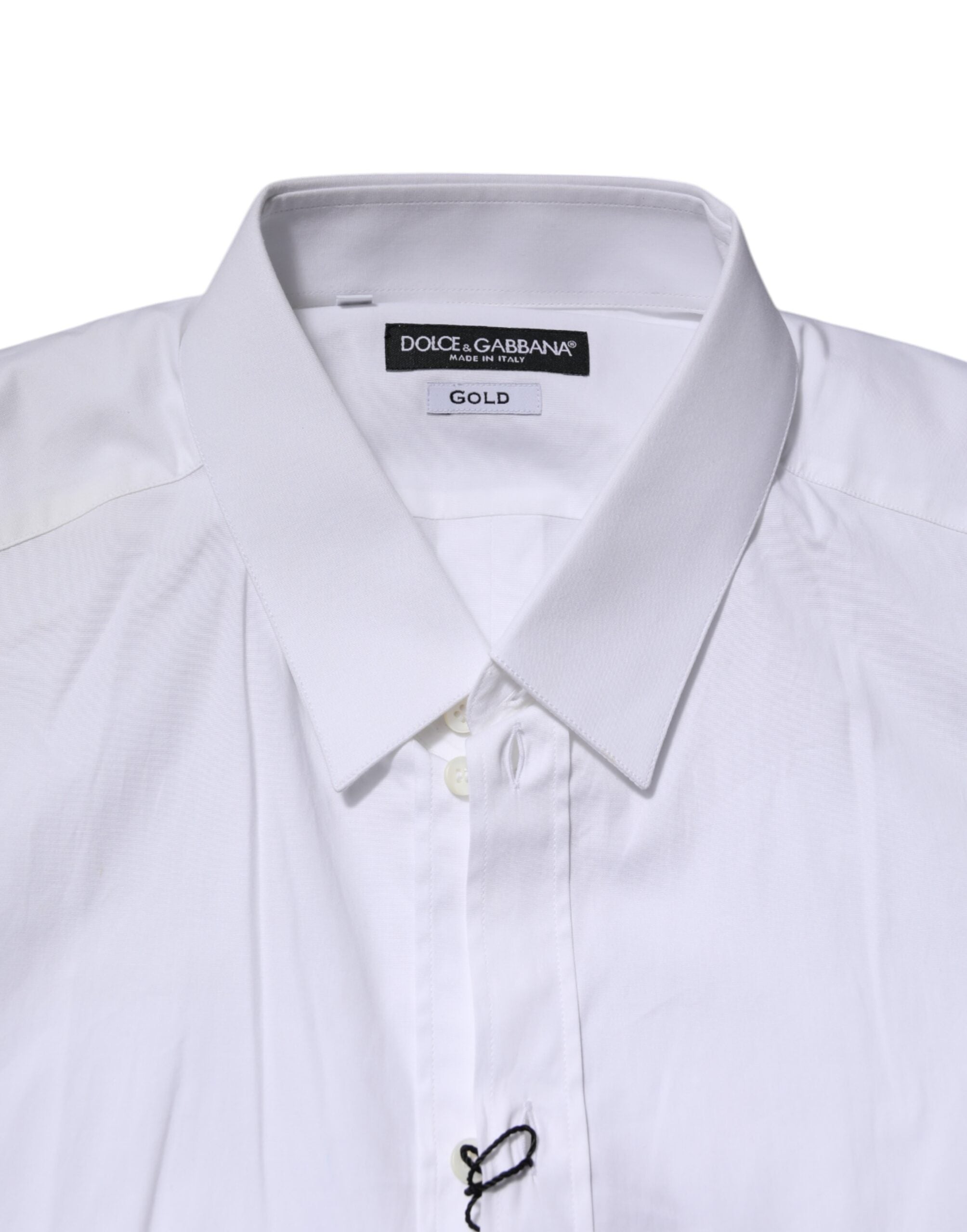 Dolce & Gabbana White GOLD Long Sleeve Dress Formal Men's Shirt (Pre-Owned)