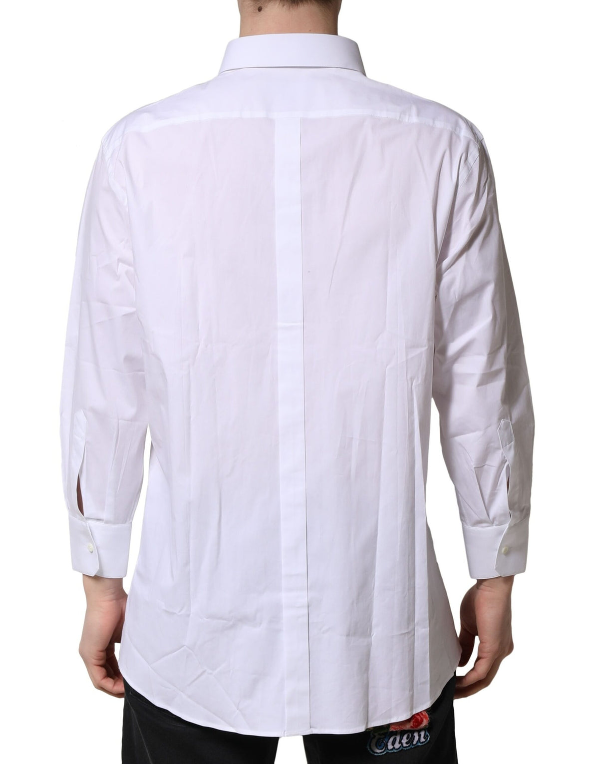 Dolce & Gabbana White GOLD Long Sleeve Dress Men Formal Men's Shirt (Pre-Owned)