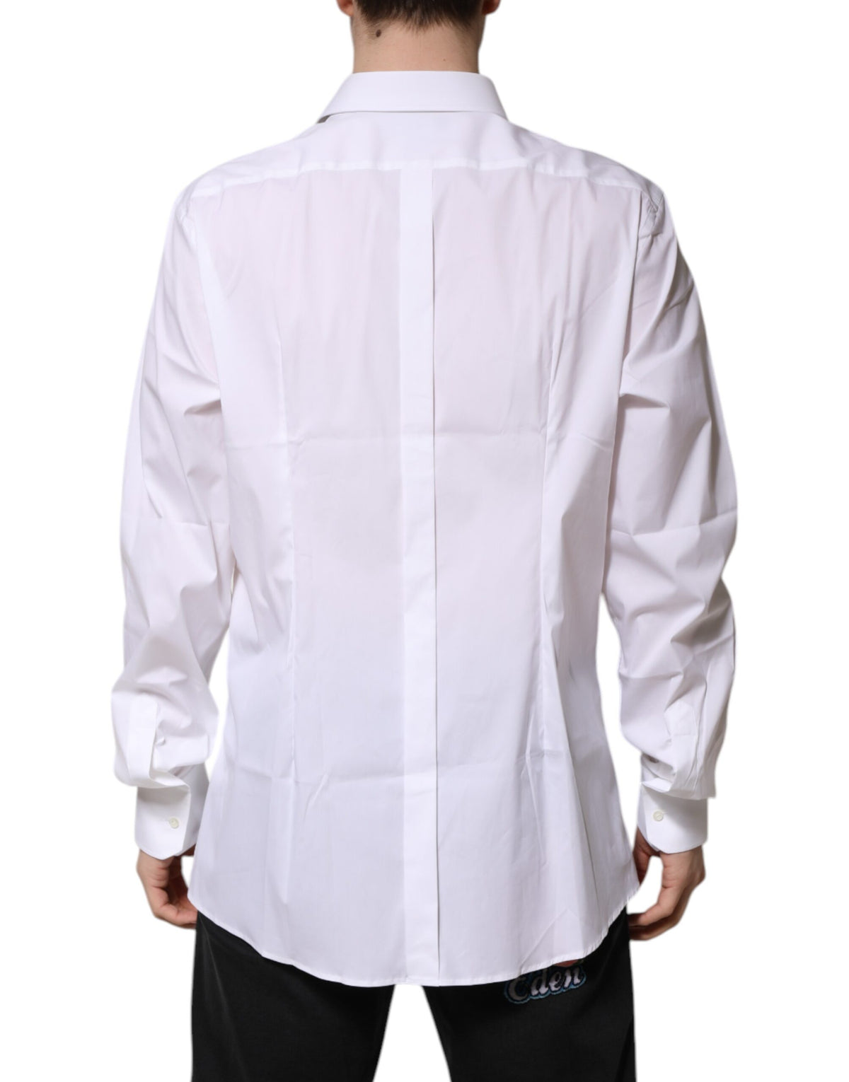 Dolce & Gabbana White GOLD Long Sleeve Dress Men Formal Men's Shirt (Pre-Owned)