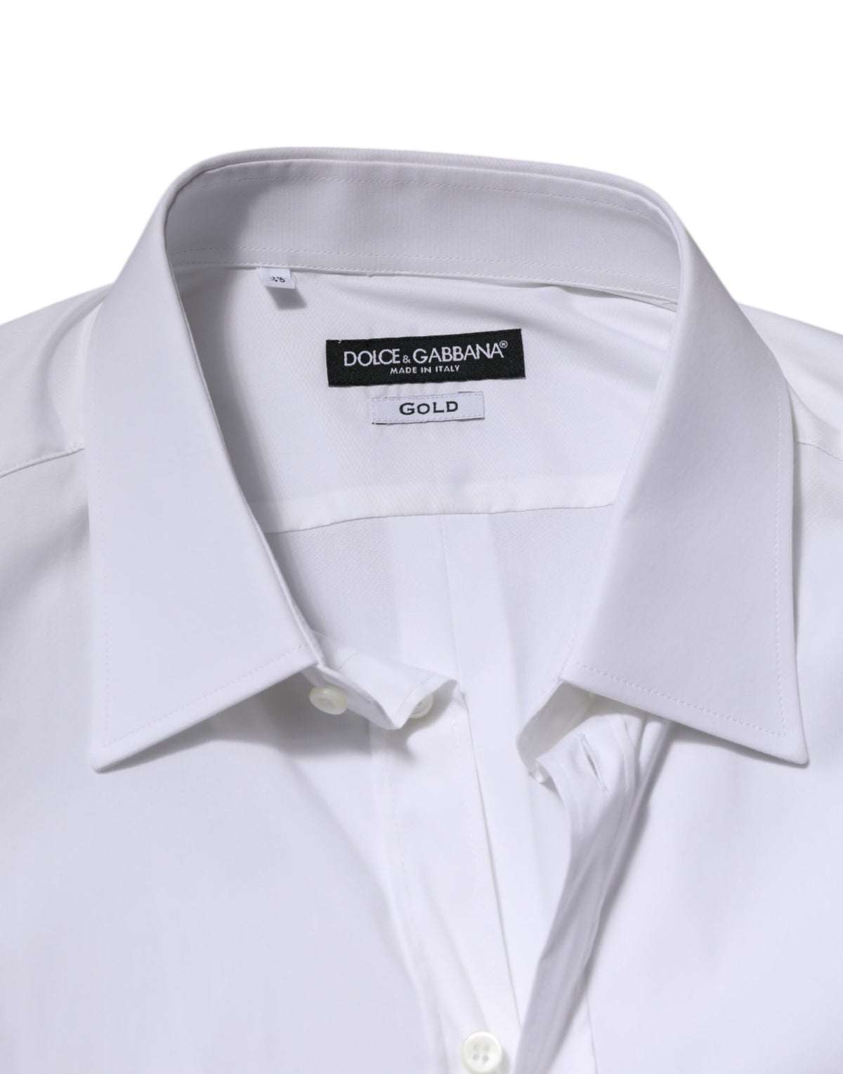 Dolce & Gabbana White GOLD Long Sleeve Dress Men Formal Men's Shirt (Pre-Owned)