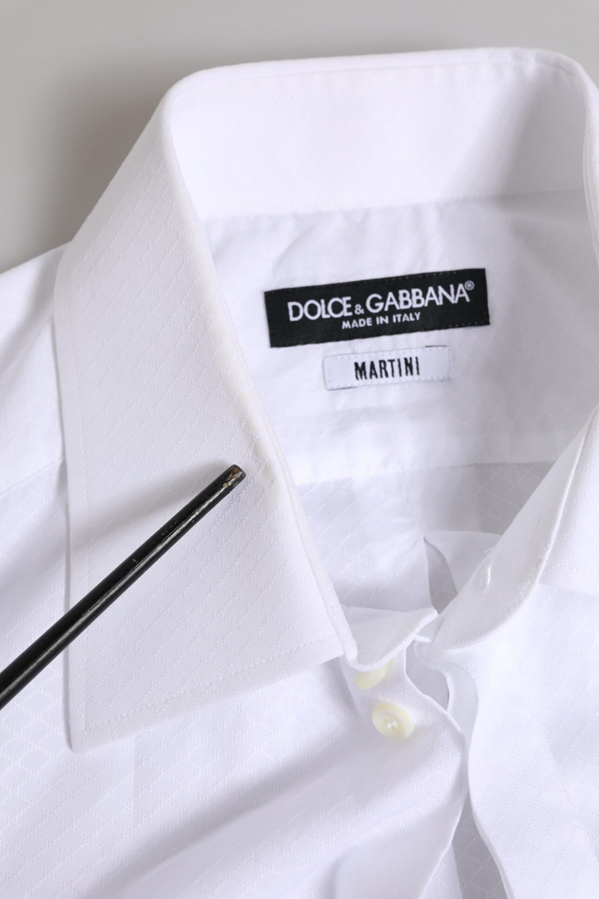Dolce & Gabbana White MARTINI Cotton Men Dress Formal Men's Shirt (Pre-Owned)