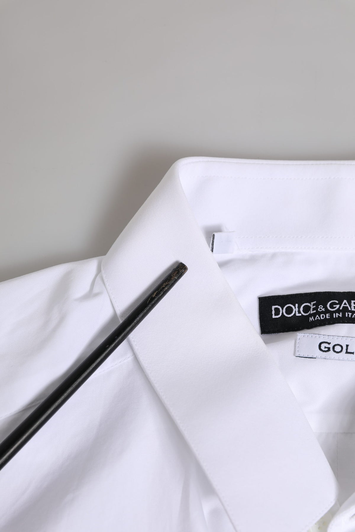 Dolce & Gabbana White GOLD Cotton Long Sleeves Men Formal Men's Shirt (Pre-Owned)