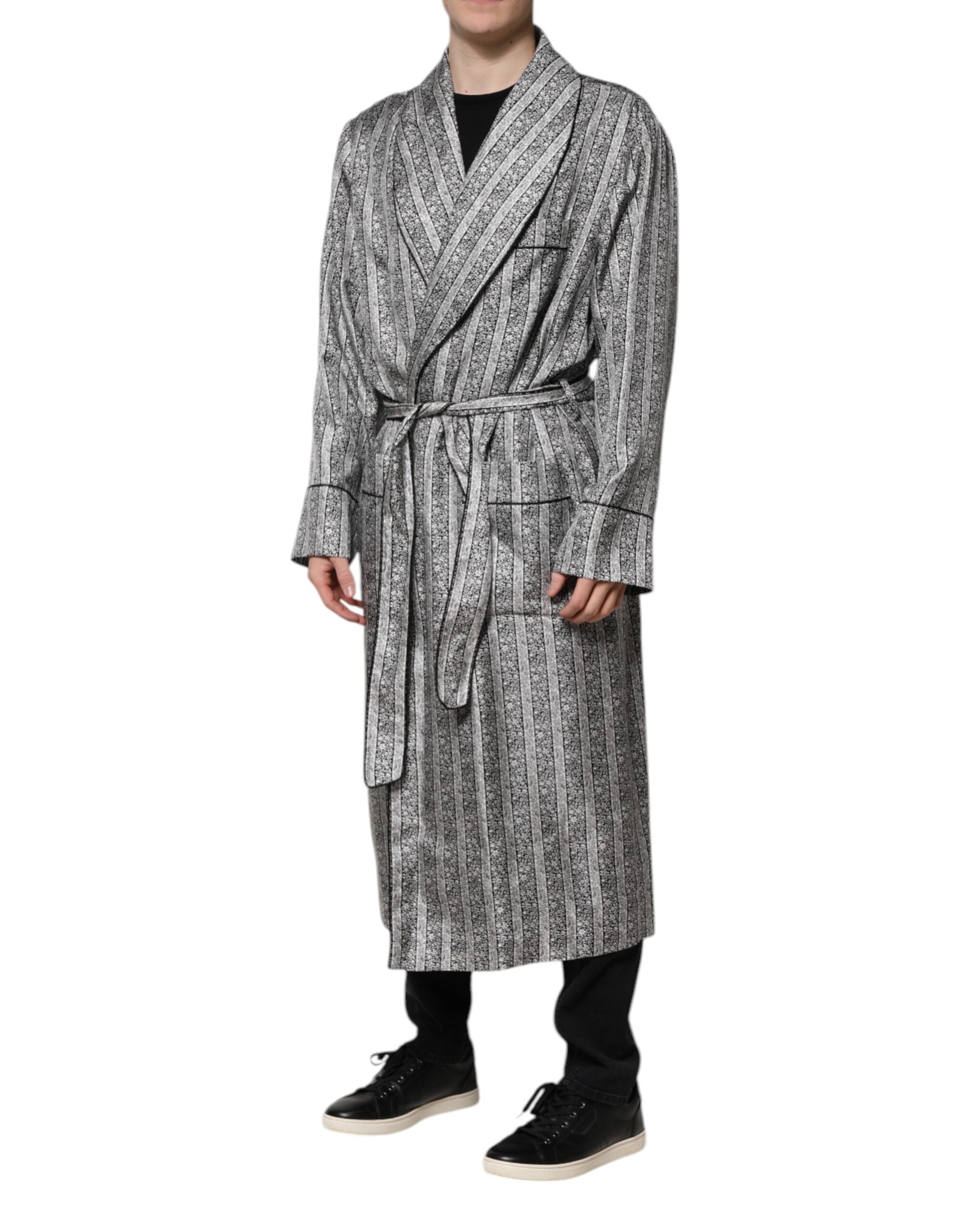 Dolce & Gabbana Multicolor Floral Robe Coat Wrap Men's Jacket