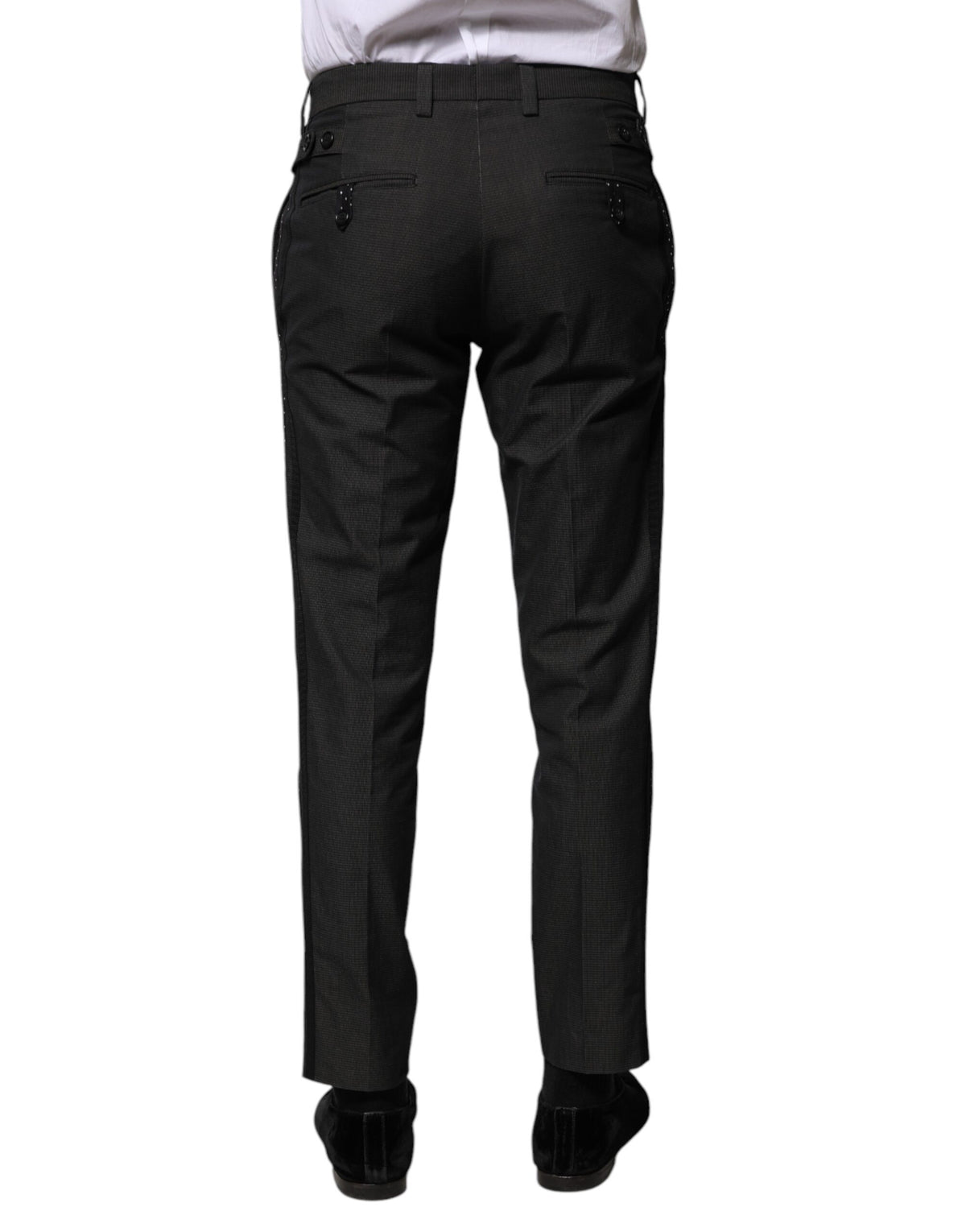 Dolce & Gabbana Gray Cotton Patterned Formal Men's Pants