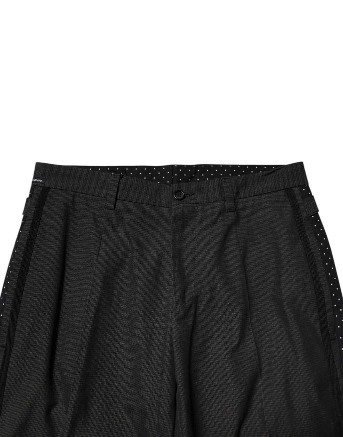 Dolce & Gabbana Gray Cotton Patterned Formal Men's Pants