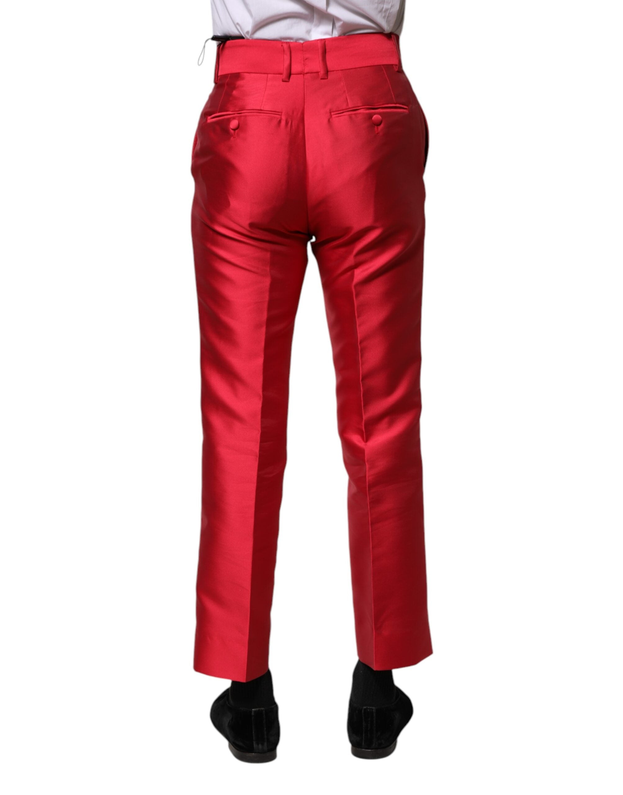 Dolce & Gabbana Red Polyester Cropped Dress Men's Pants