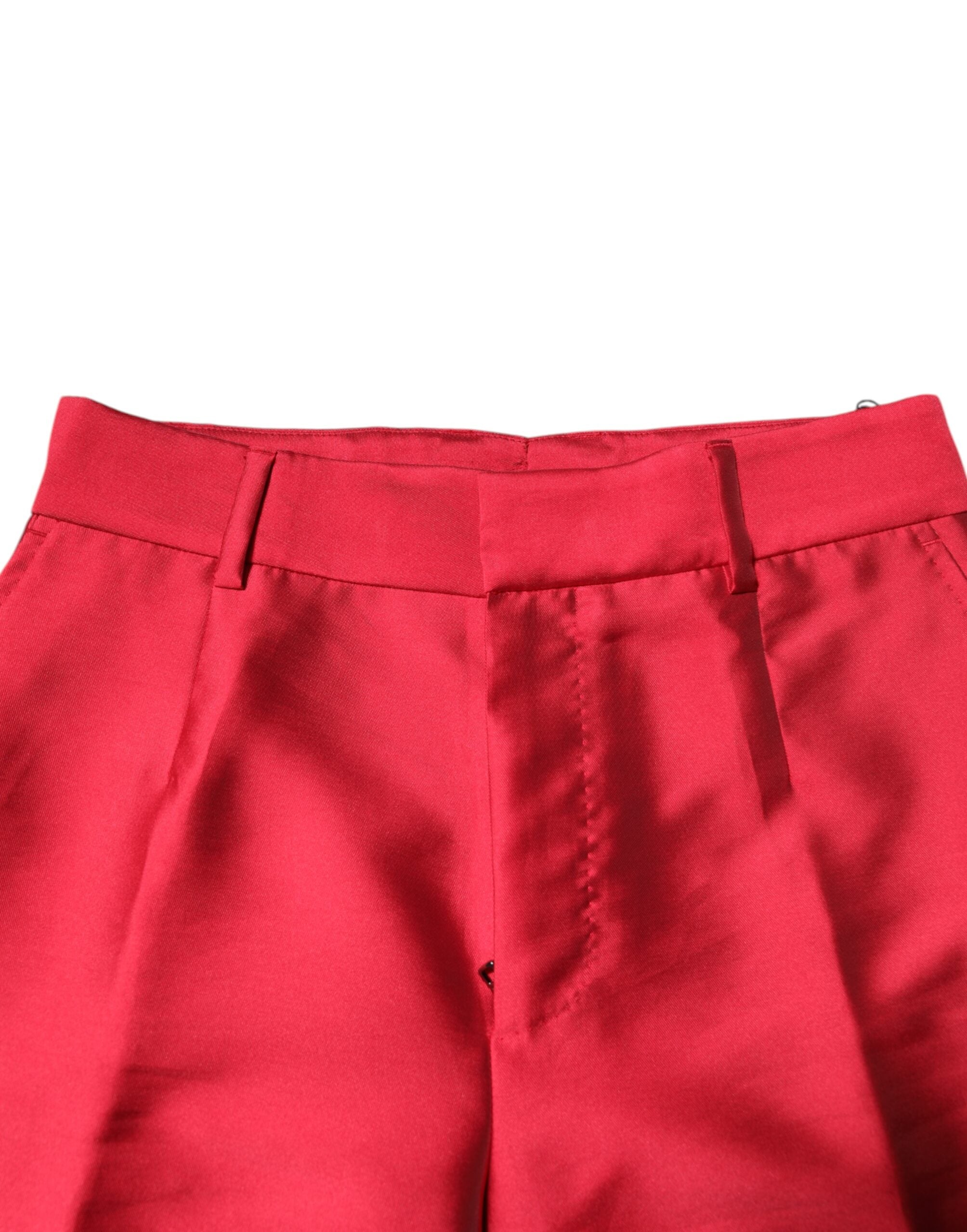 Dolce & Gabbana Red Polyester Cropped Dress Men's Pants