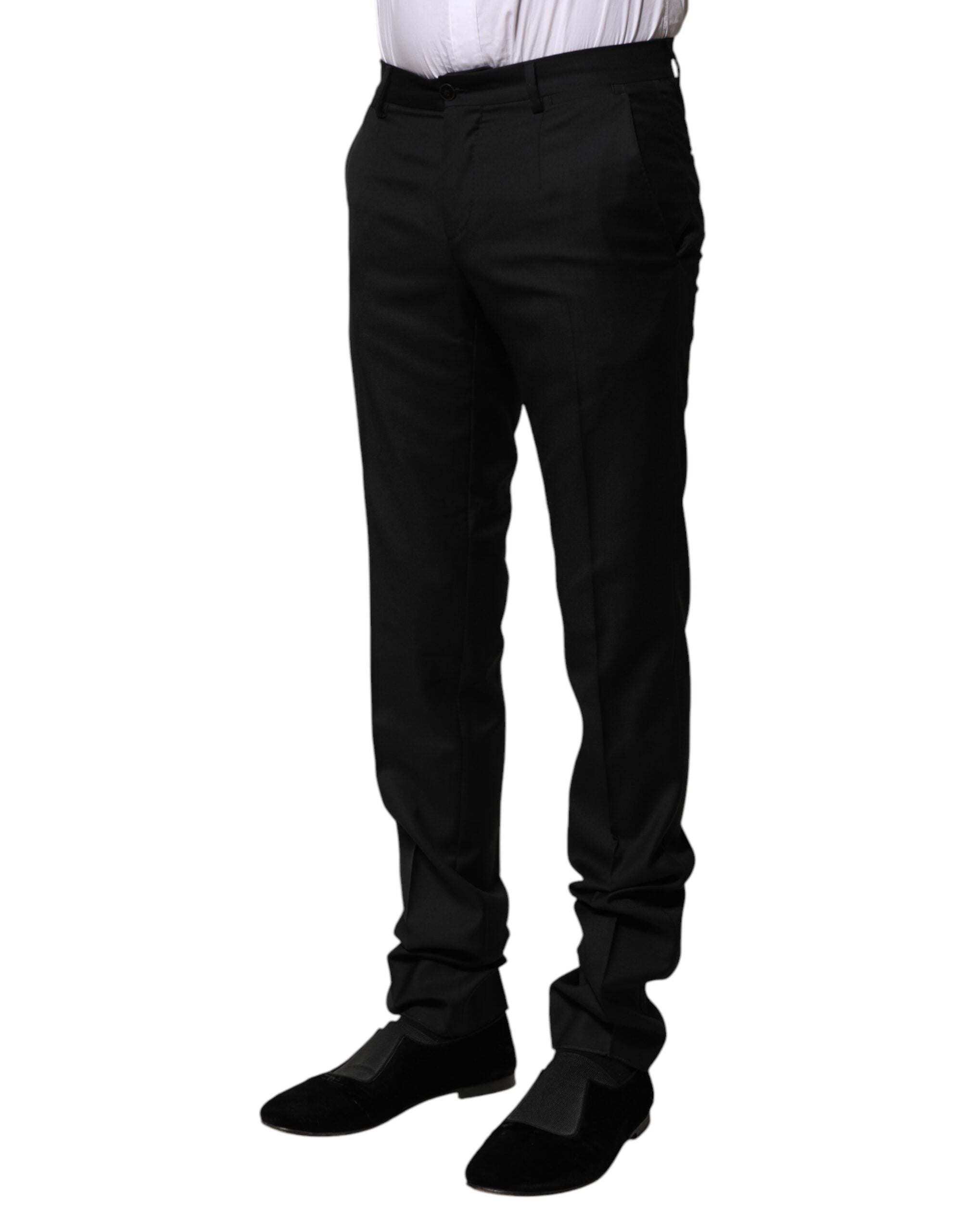 Dolce & Gabbana Black Wool Formal Men Slim Men's Pants