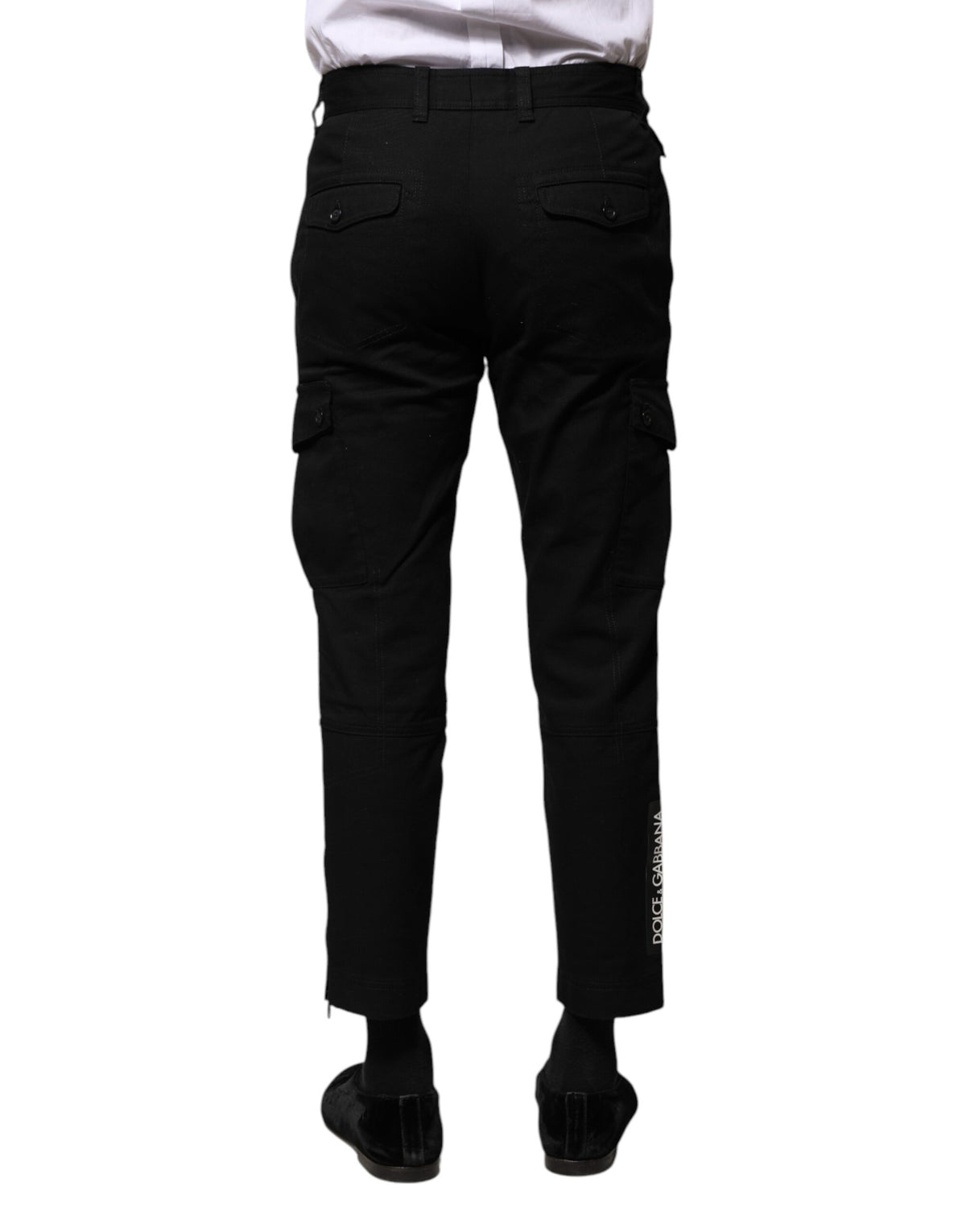 Dolce & Gabbana Black Cotton Formal Men Cropped Men's Pants (Pre-Owned)