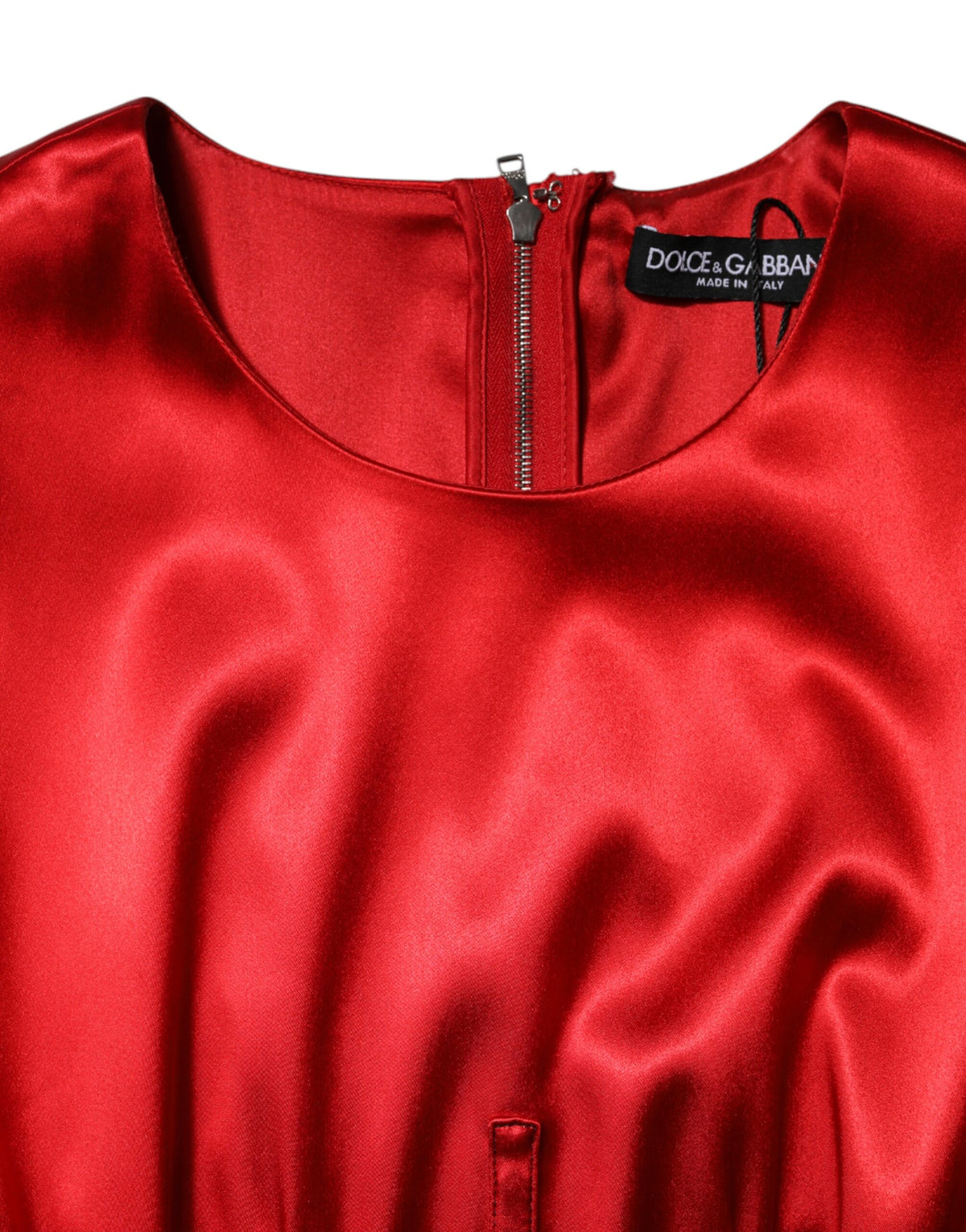 Dolce & Gabbana Red Acetate Sleeveless Sheath Midi Women's Dress (Pre-Owned)