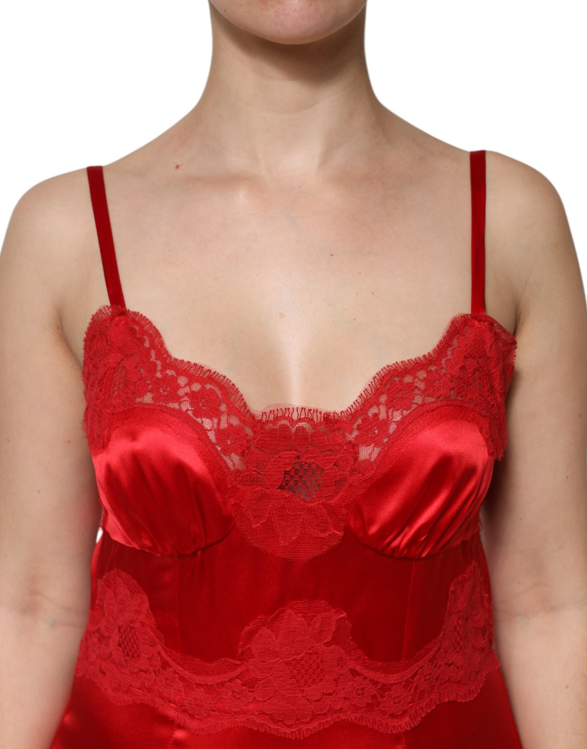 Dolce & Gabbana Red Silk Sleeveless Maxi Long Women's Dress