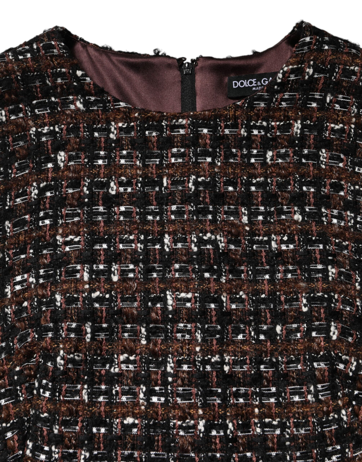Dolce & Gabbana Multicolor Sleeveless Mini Tweed A-line Women's Dress