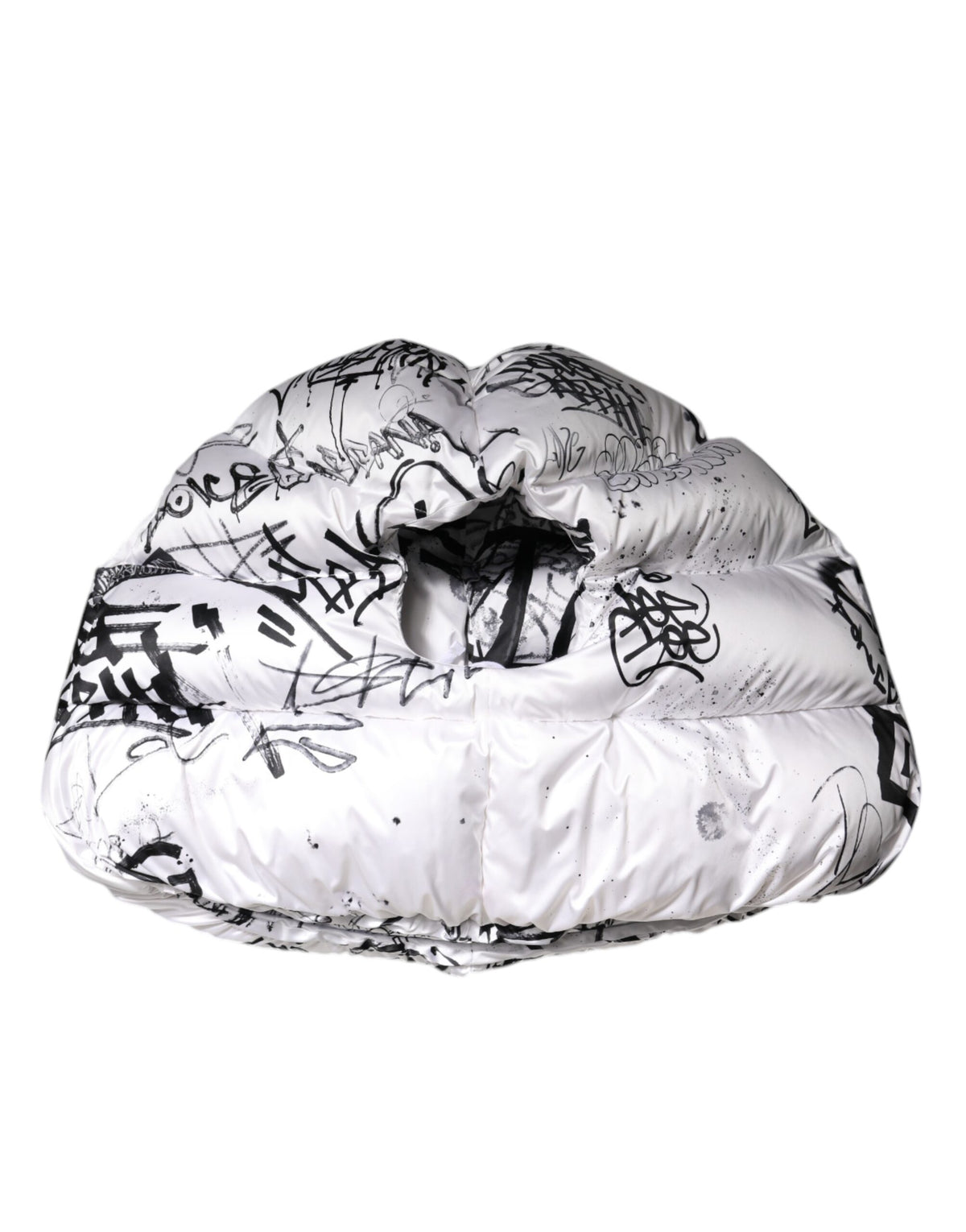 Dolce & Gabbana White Polyester Printed Hood Quilted Women's Hat