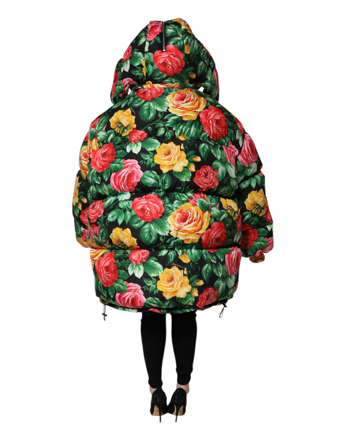 Dolce & Gabbana Multicolor Floral Puffer Hooded Women's Jacket