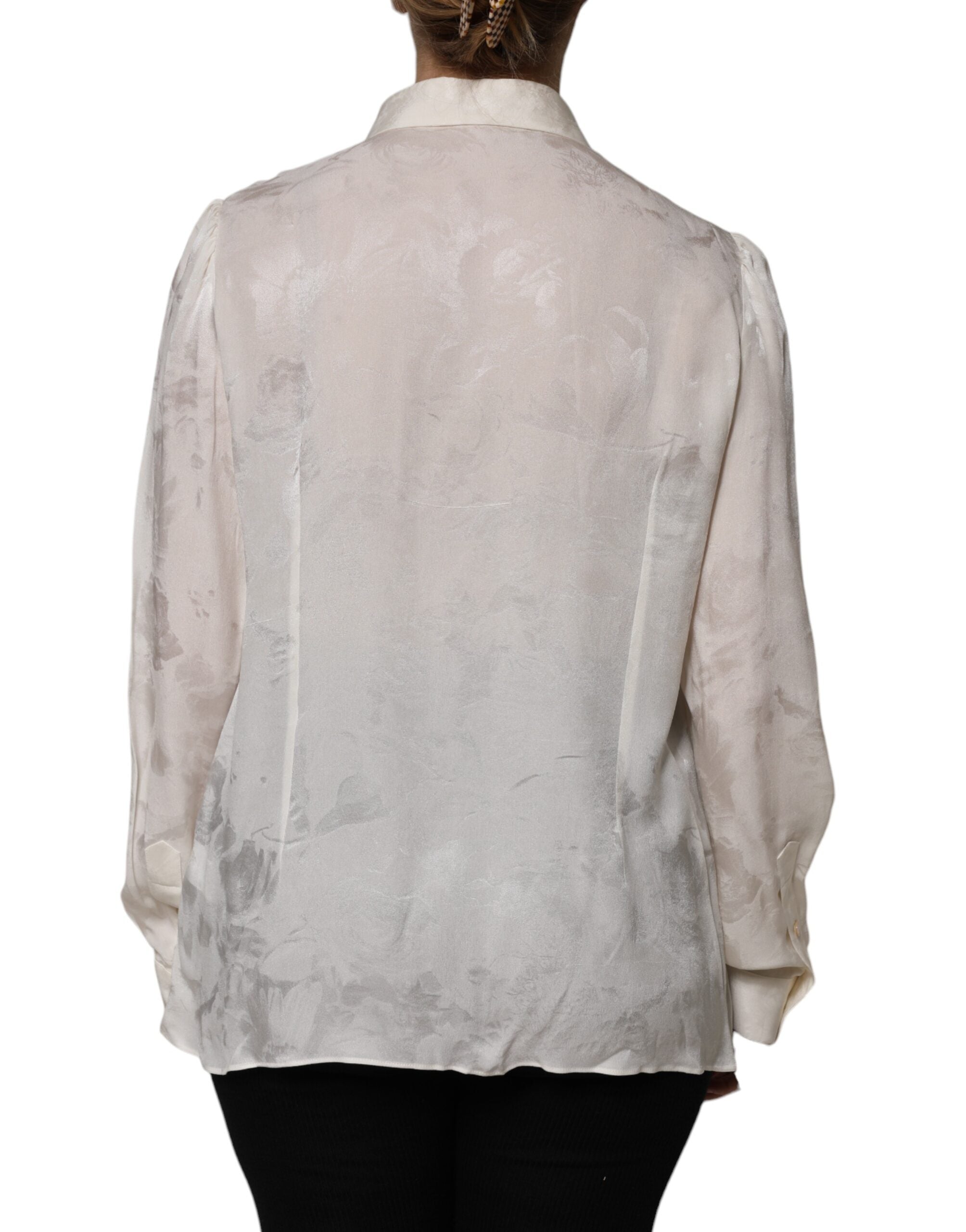Dolce & Gabbana White Button Down Long Sleeves Blouse Women's Top (Pre-Owned)