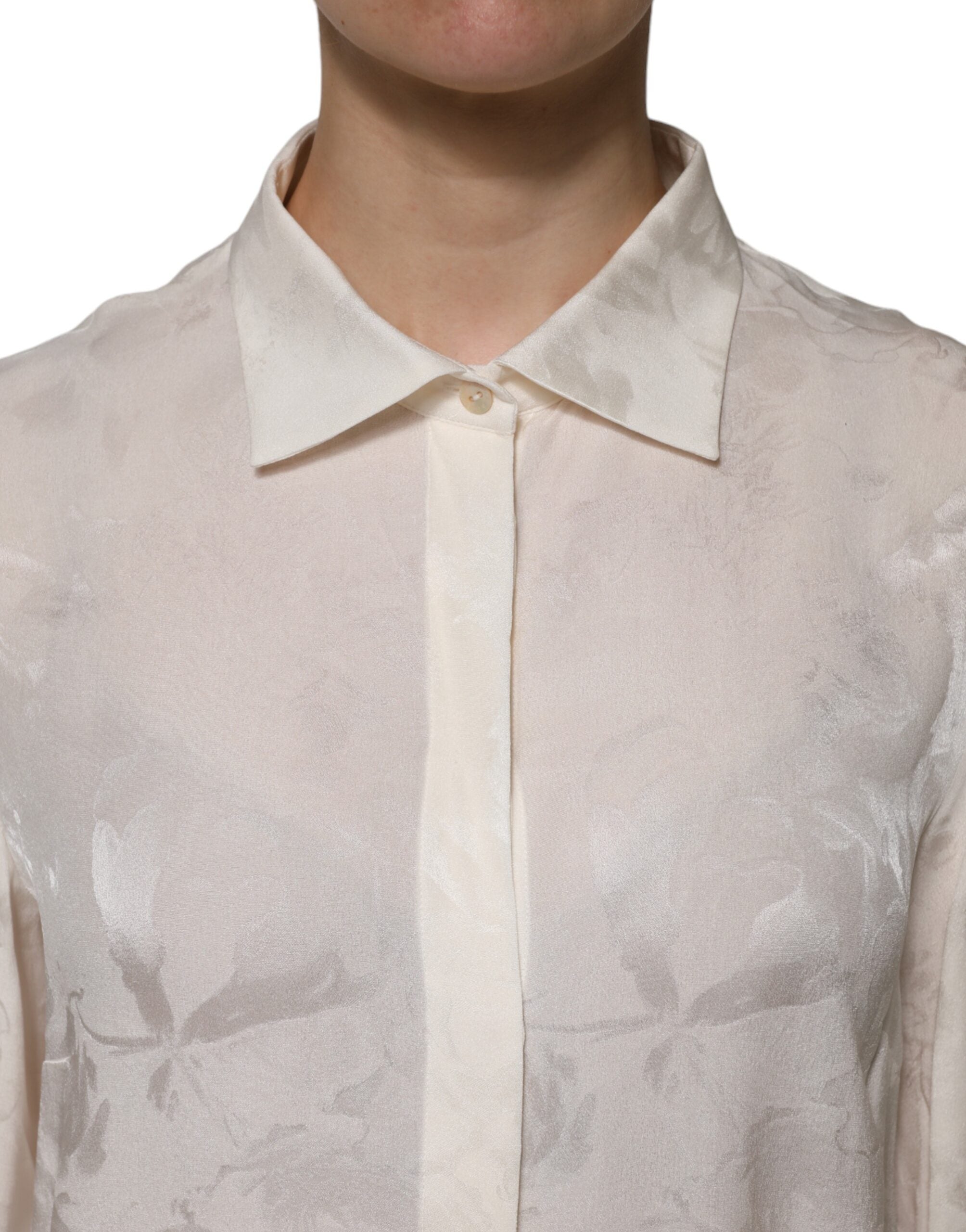Dolce & Gabbana White Button Down Long Sleeves Blouse Women's Top (Pre-Owned)